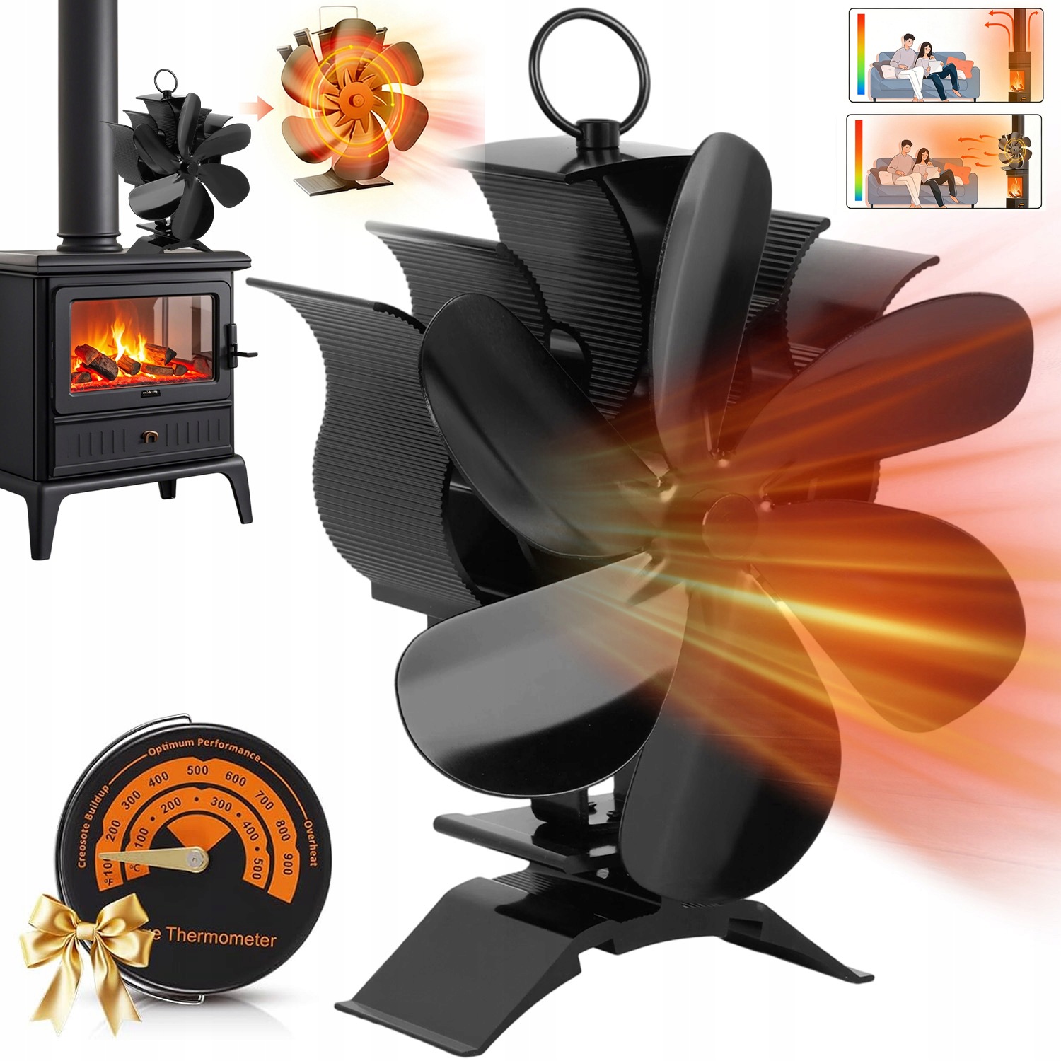 Termoelektrický Krbový Ventilátor Napájený Teplem, Krbový Ventilátor