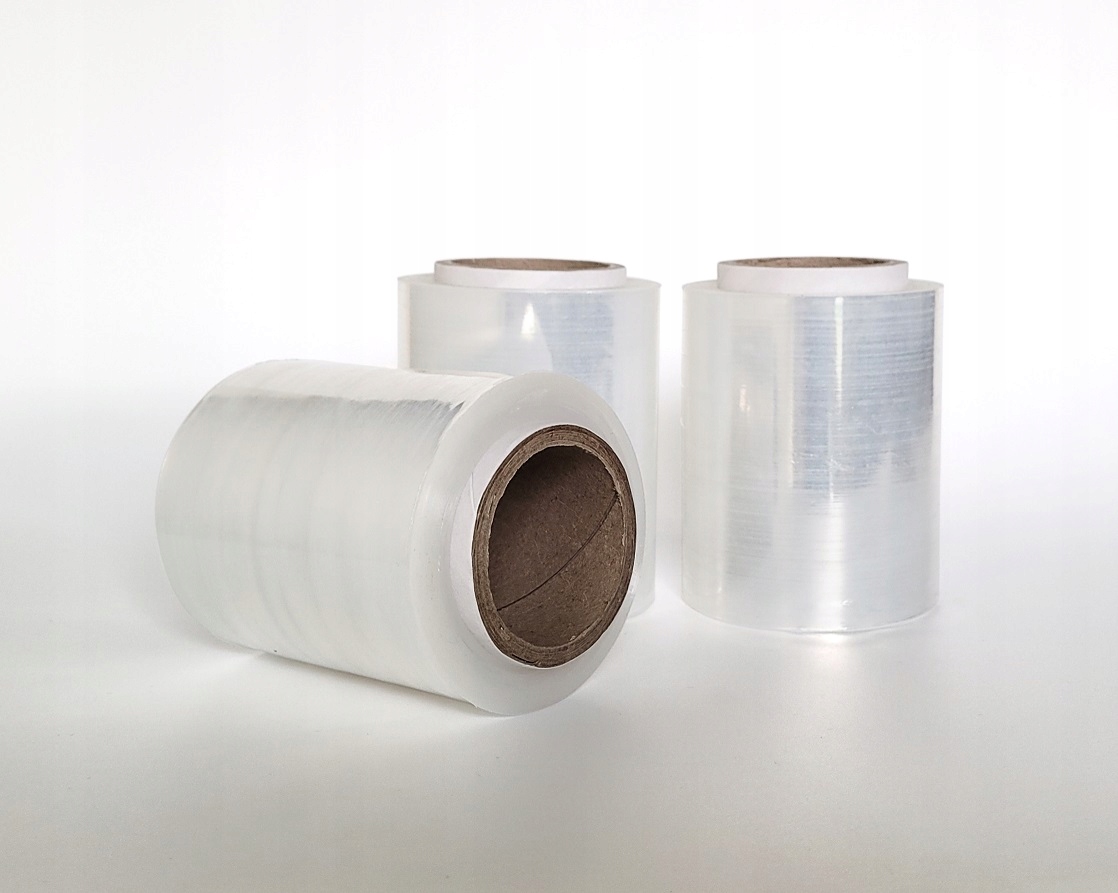 35x Folia STRETCH MINI RAP PRZEŹROCZYSTA 10cm 0,3kg GRANAT TRANSPARENT