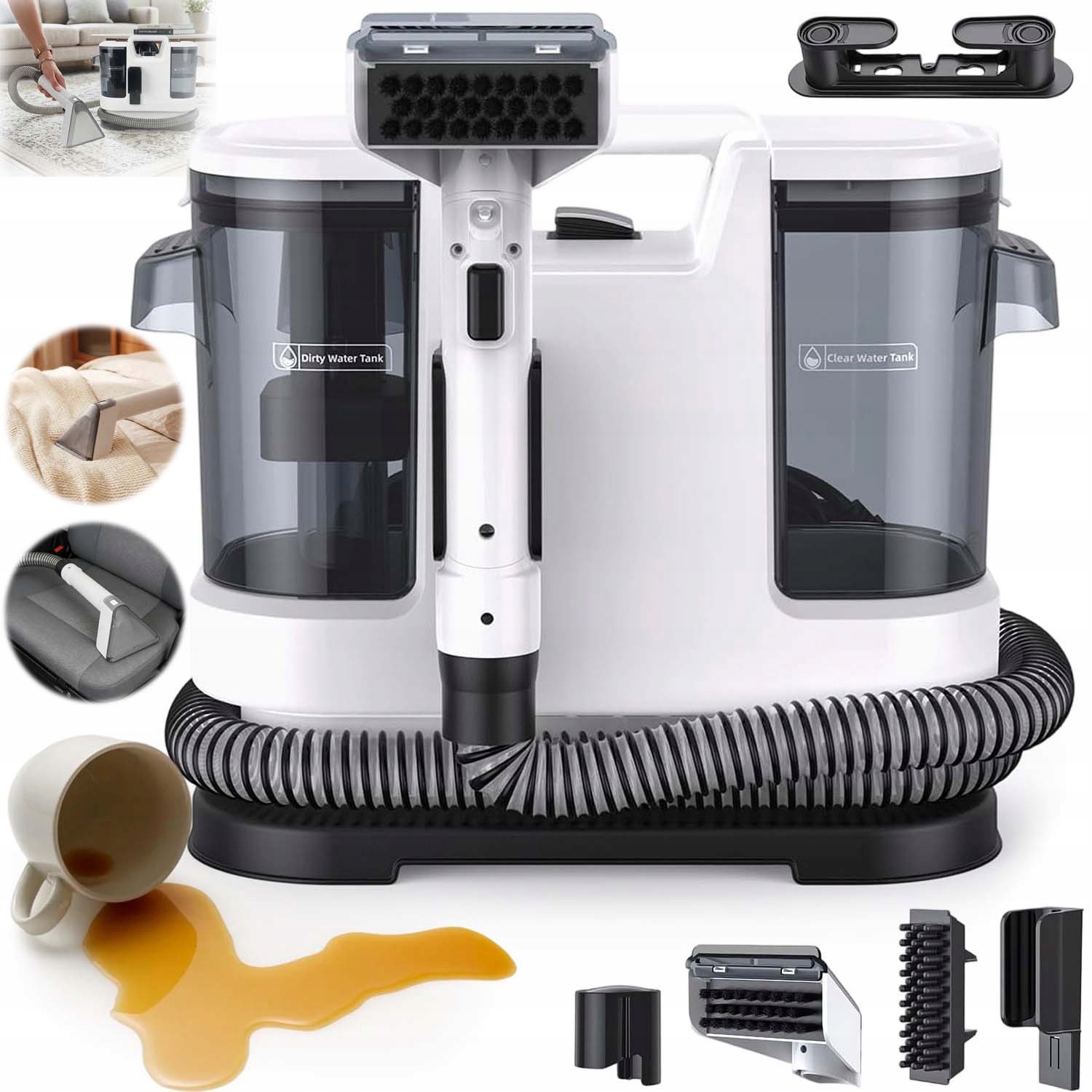 Vysavač Na Čalounění Koberců 450 W Velký Set S Hadicí 150 CM