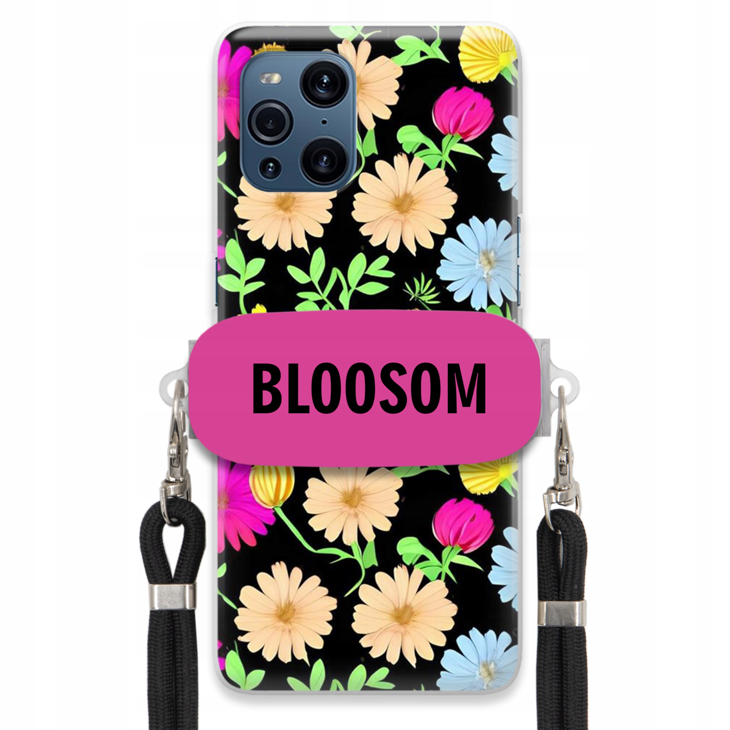 Puzdro Držiak Crossbody Pre Oppo Find X3 Puzdro Case Kvety Bloosom Flower
