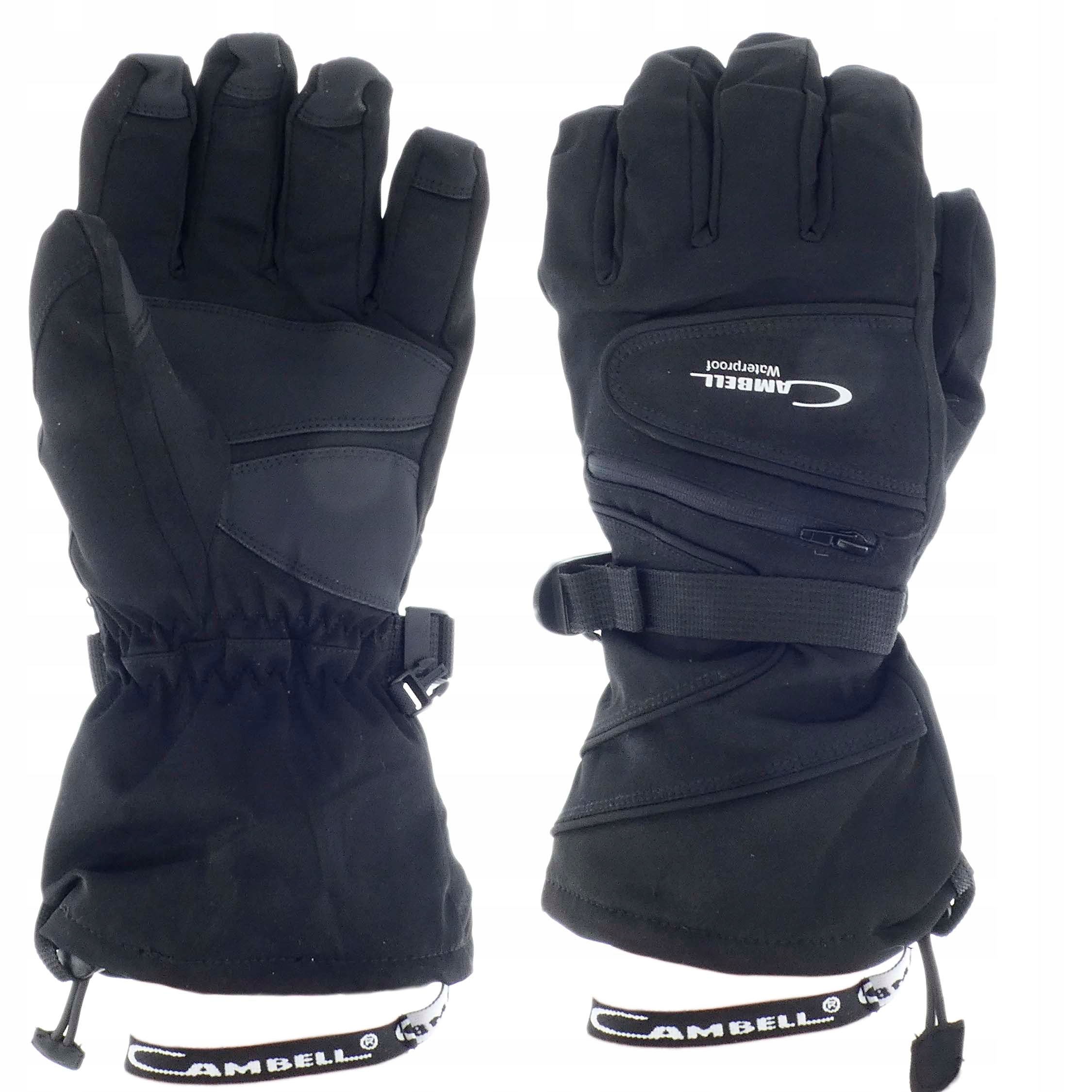 Rękawice Męskie Cambell Waterproof Na Narty Snowboard Ocieplane Czarne XL