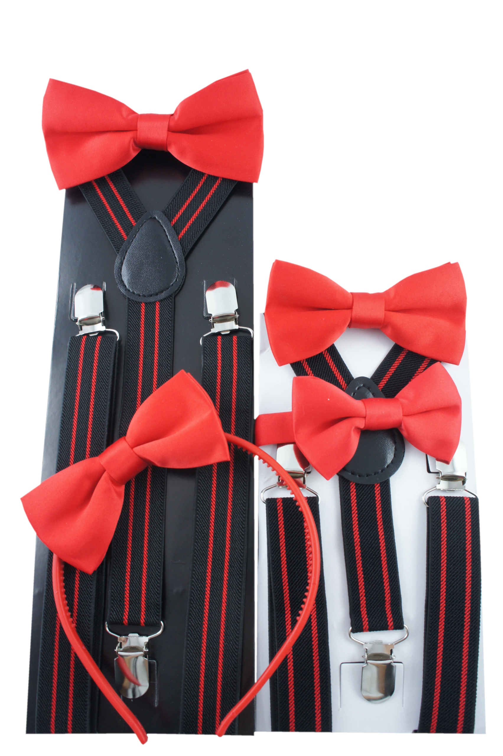 Szelki w PASKI czarne-czerwone 120-200cm WZROSTU Marka inna