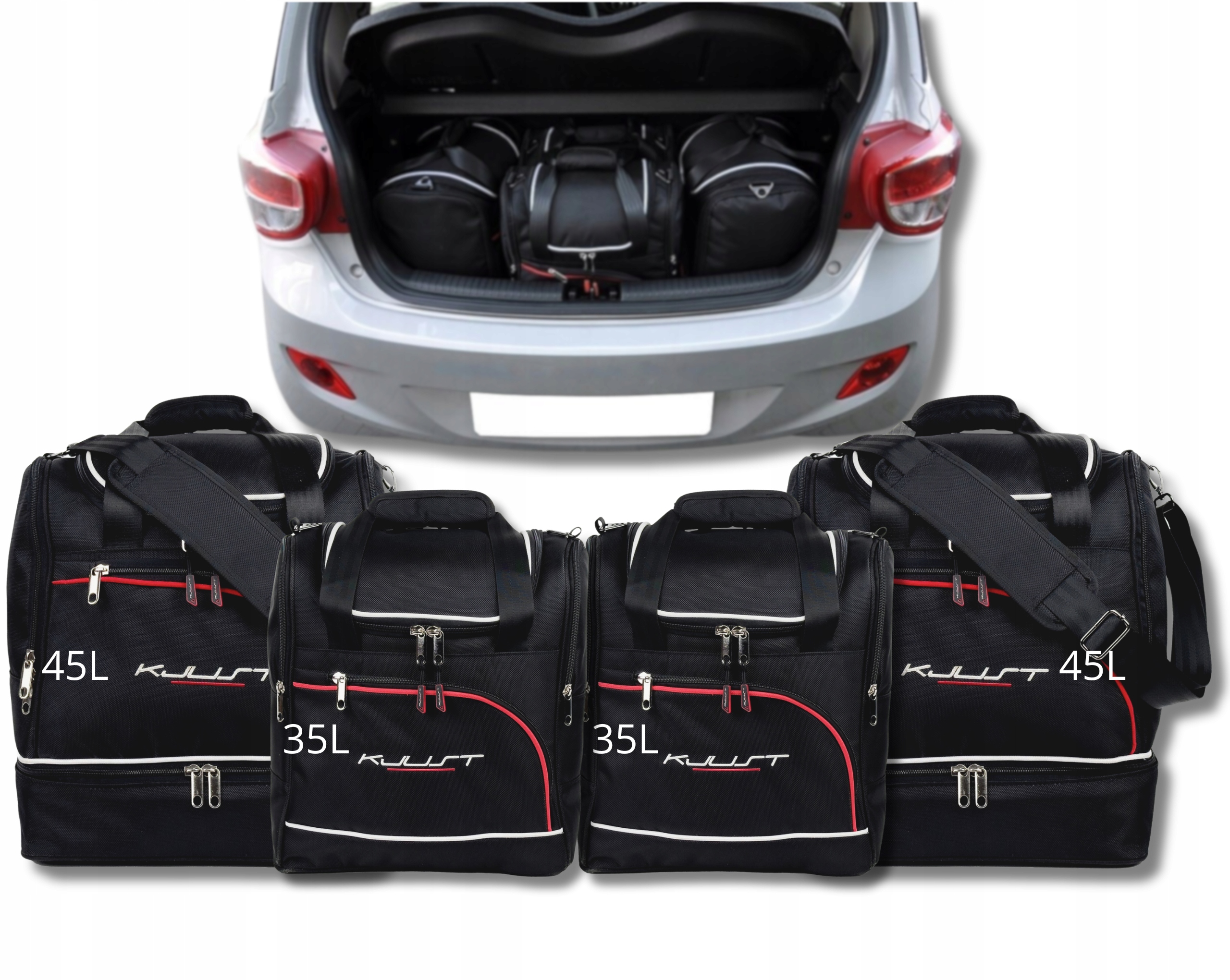 Sada tašiek Kjust do batožinového priestoru Hyundai i10 2013-2020 4 ks