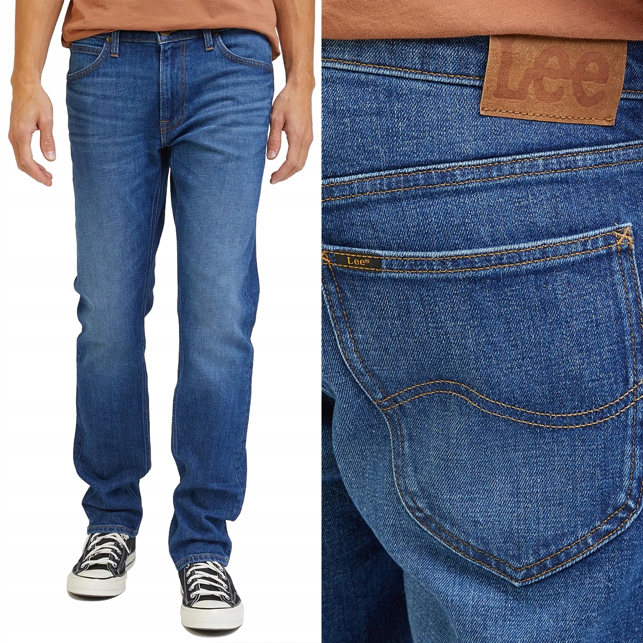 Lee Daren Zip Fly Worn In Džins jednoduché tmavé džínové kalhoty W31 L34