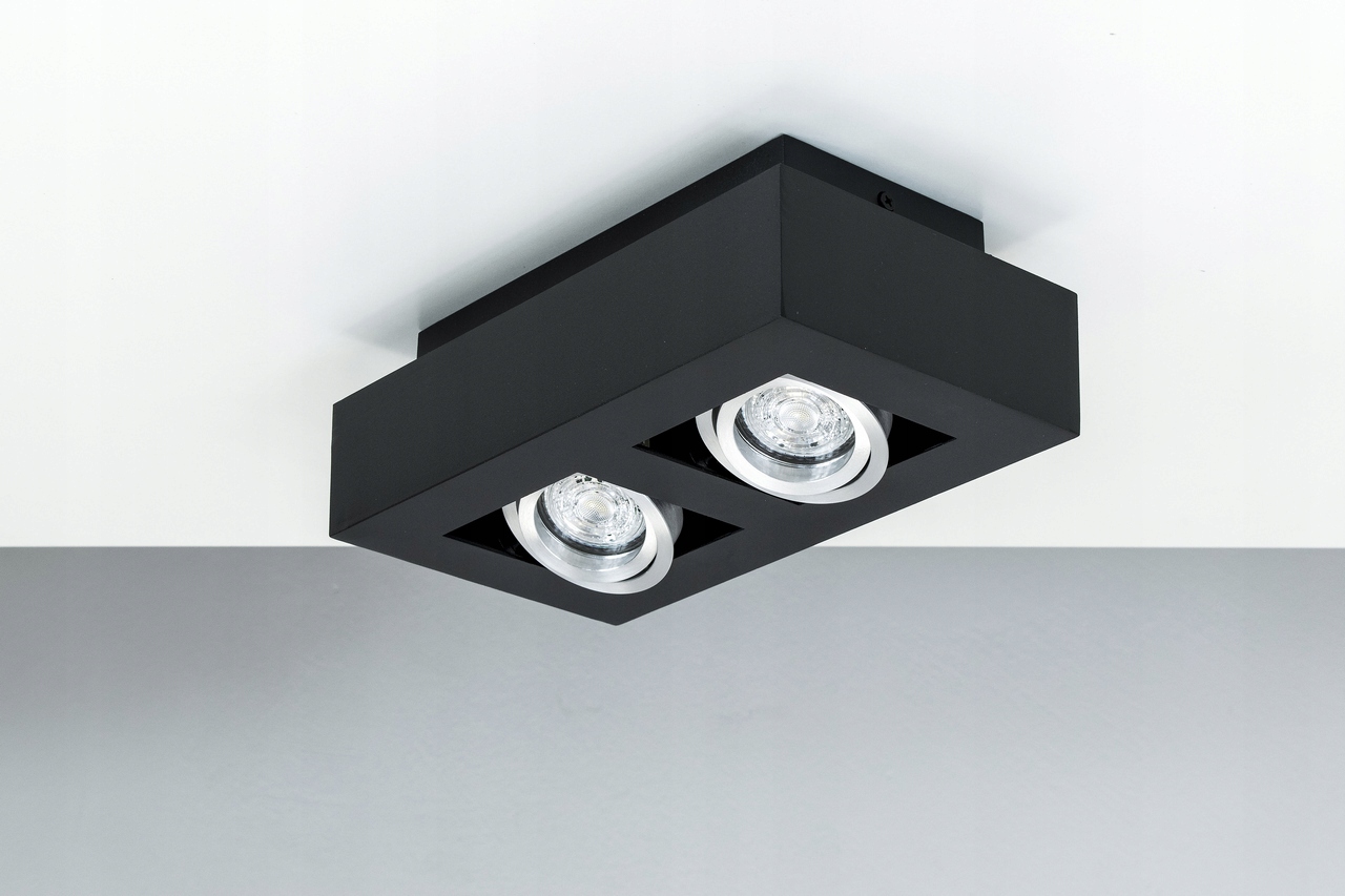 LAMPA SUFITOWA PLAFON LED NATYNKOWY CZARNY 2xGU10 EDO Rodzaj gwintu GU10