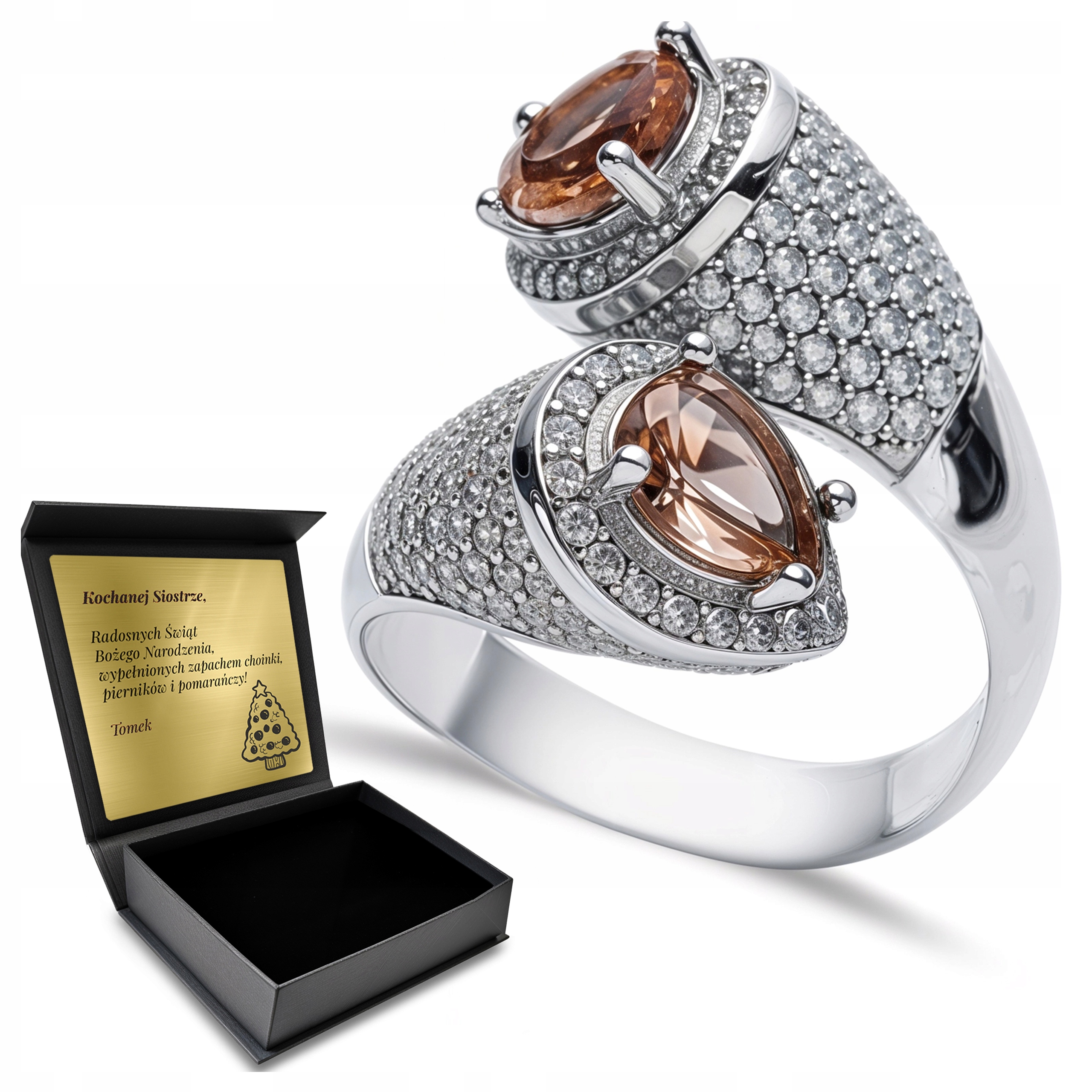 Prstýnek Milence 925 Se Zirkony A Zultanitem Gravírování Bonus