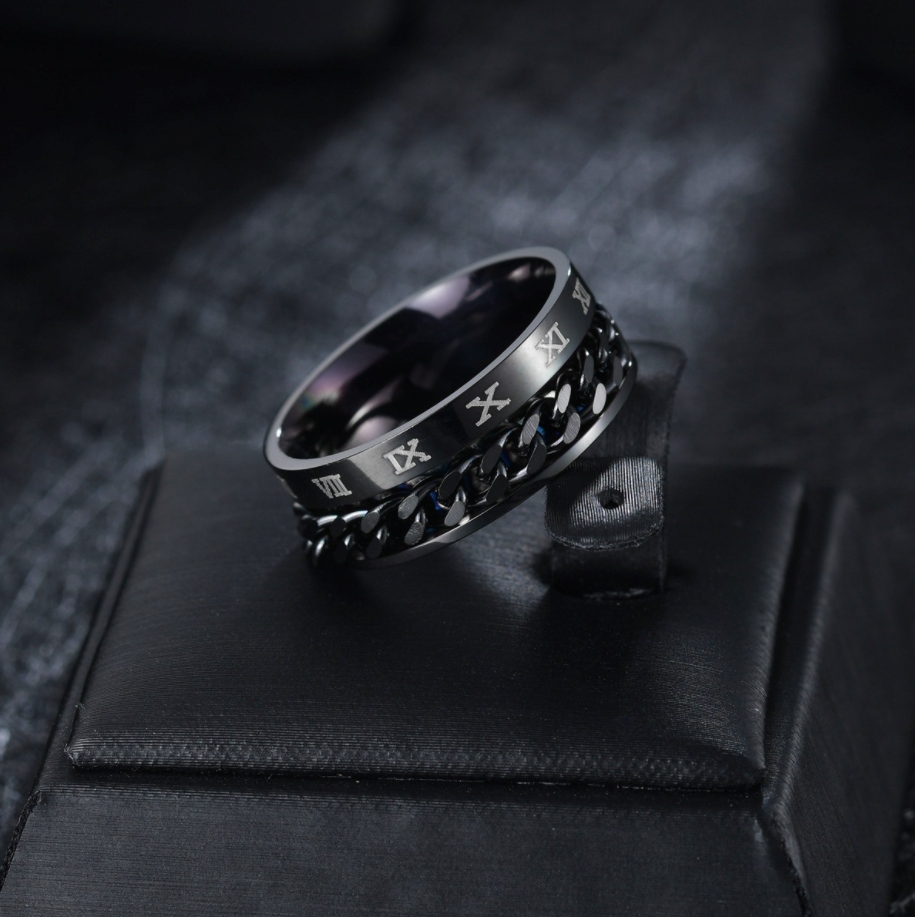 PIERŚCIEŃ SYGNET ŁAŃCUCH ROCK PUNK STAL STALOWY Materiał stal