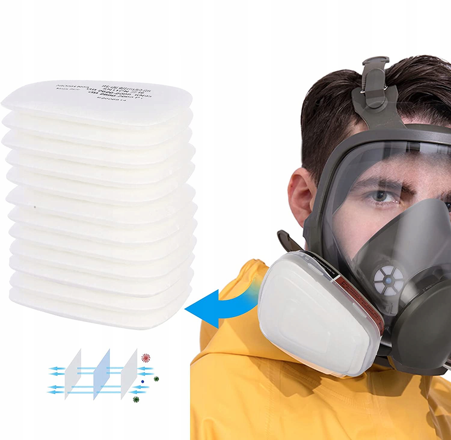 ZESTAW PEŁNOTWARZOWY MASKA LAKIERNICZA PRZECIWGAZOWA PRZECIWPYŁOWA NOWY Model MASKA