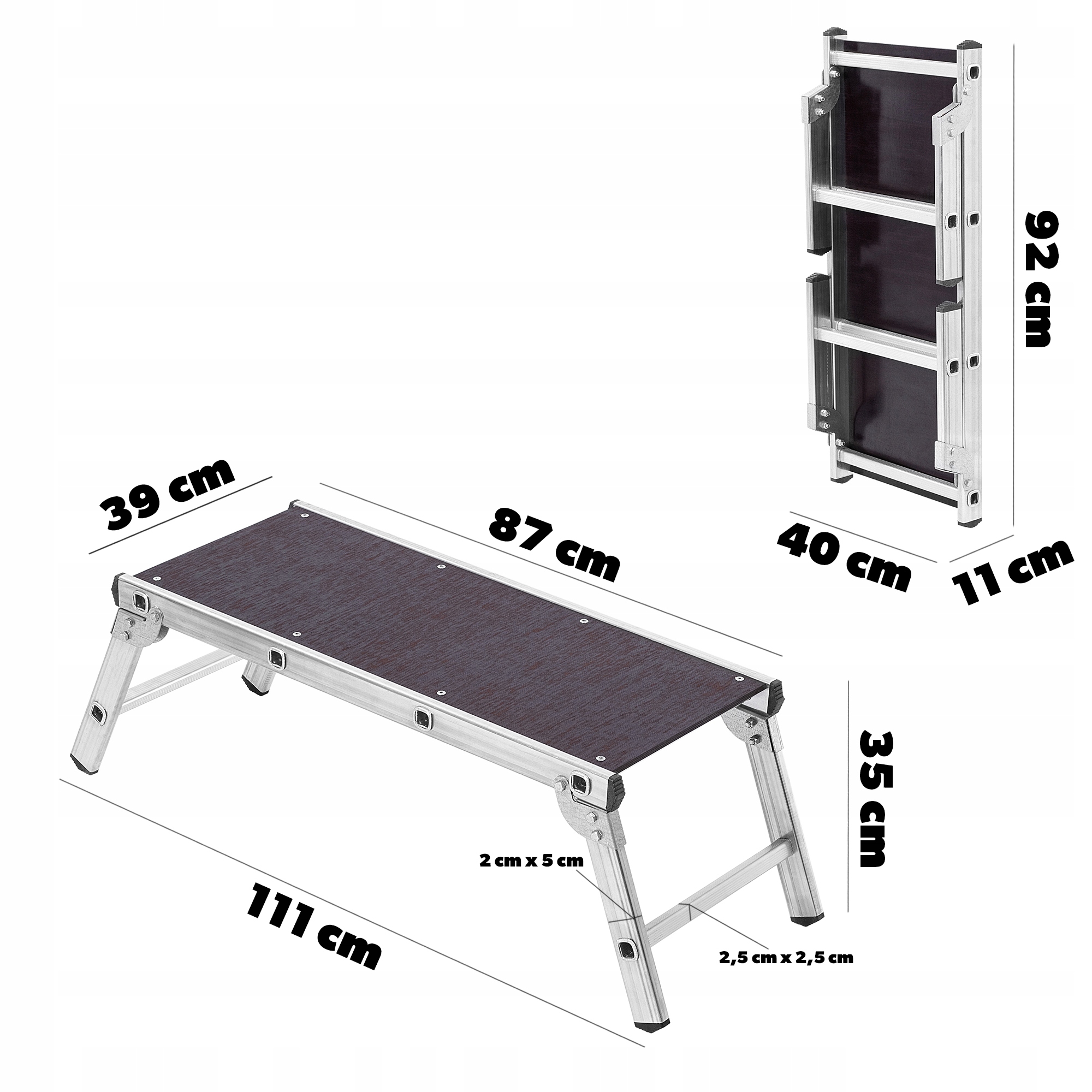 PODEST ROBOCZY ALUMINIOWY DRABINA ALUMINIOWA DOMOWA TABORET 150kg Stan opakowania oryginalne