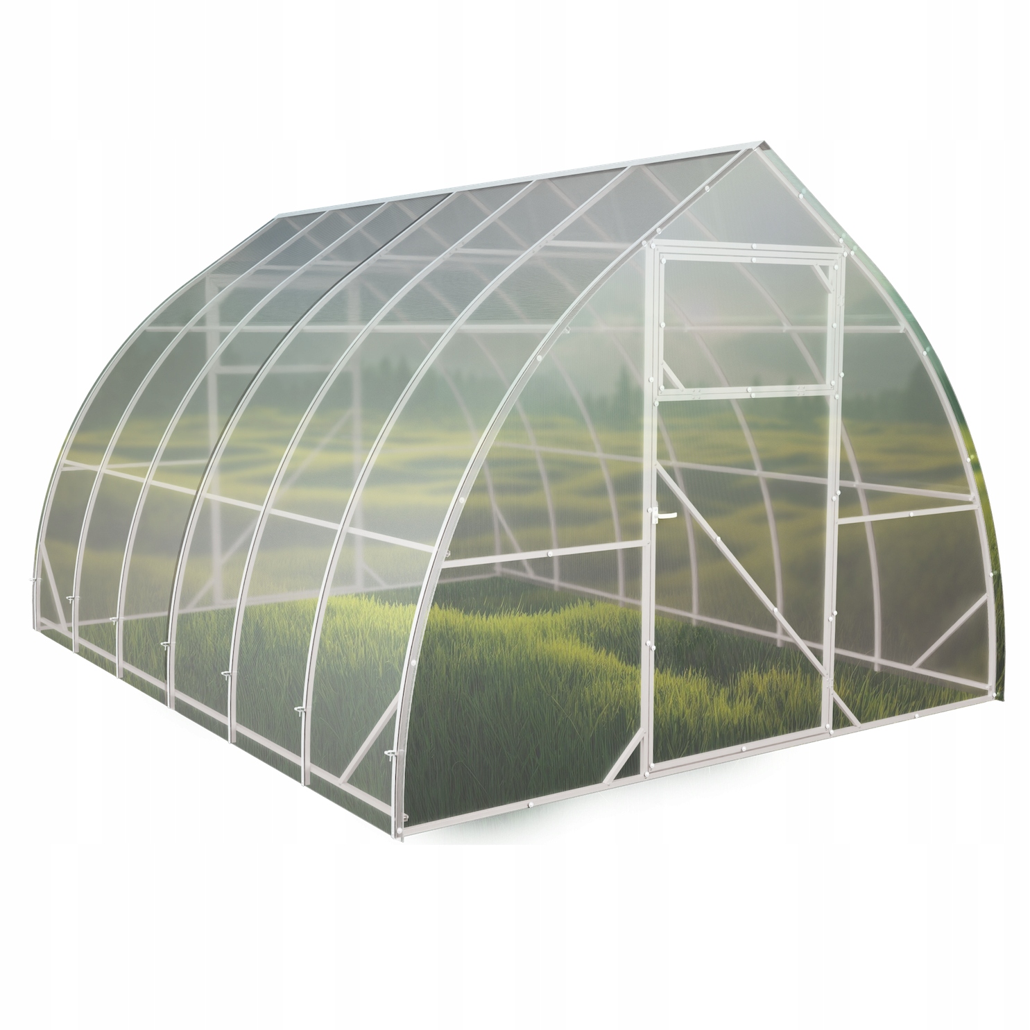 Skleník z polykarbonátu Kropla 3,1x8 m, profily 20x20, polykarbonát 5 mm