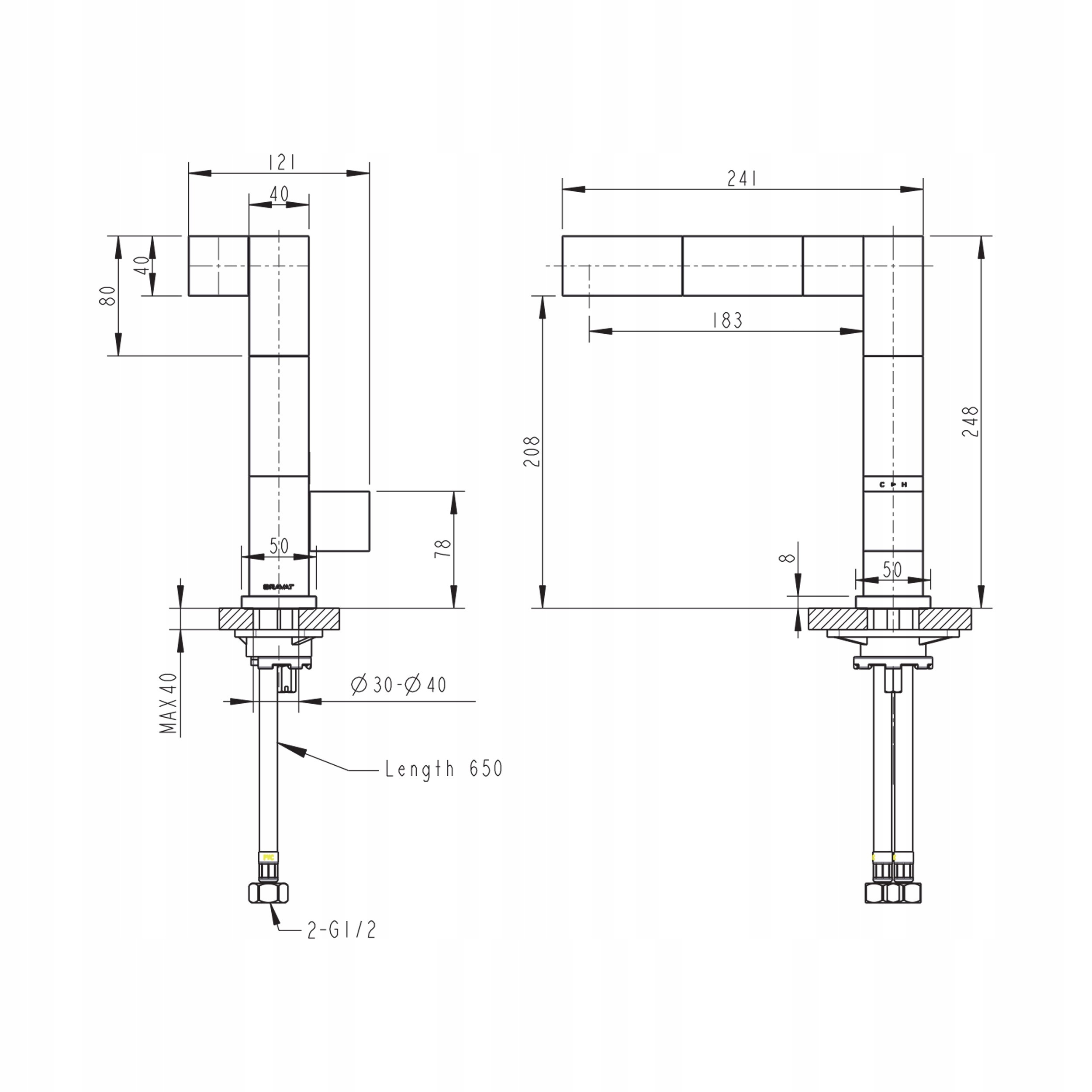 Bravat Bateria umywalkowa MAGIC CUBE F764124C