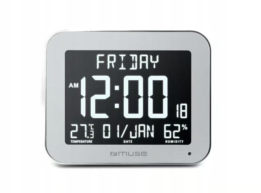Muse M-160WMC, nástenné LCD hodiny s teplomerom