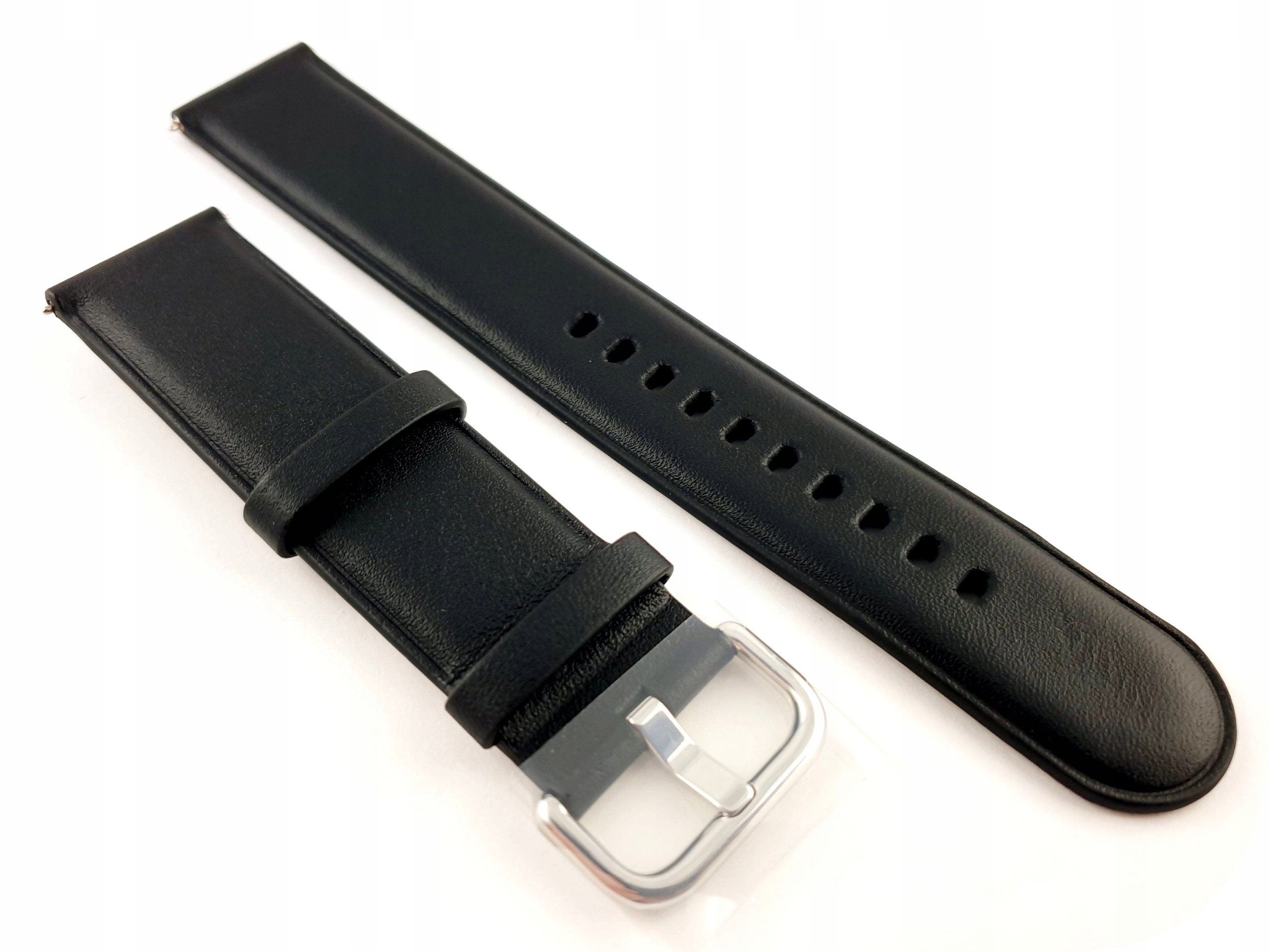 Samsung Galaxy Watch Active2 40mm 44mm Pasek Skórzany Czarny M/L