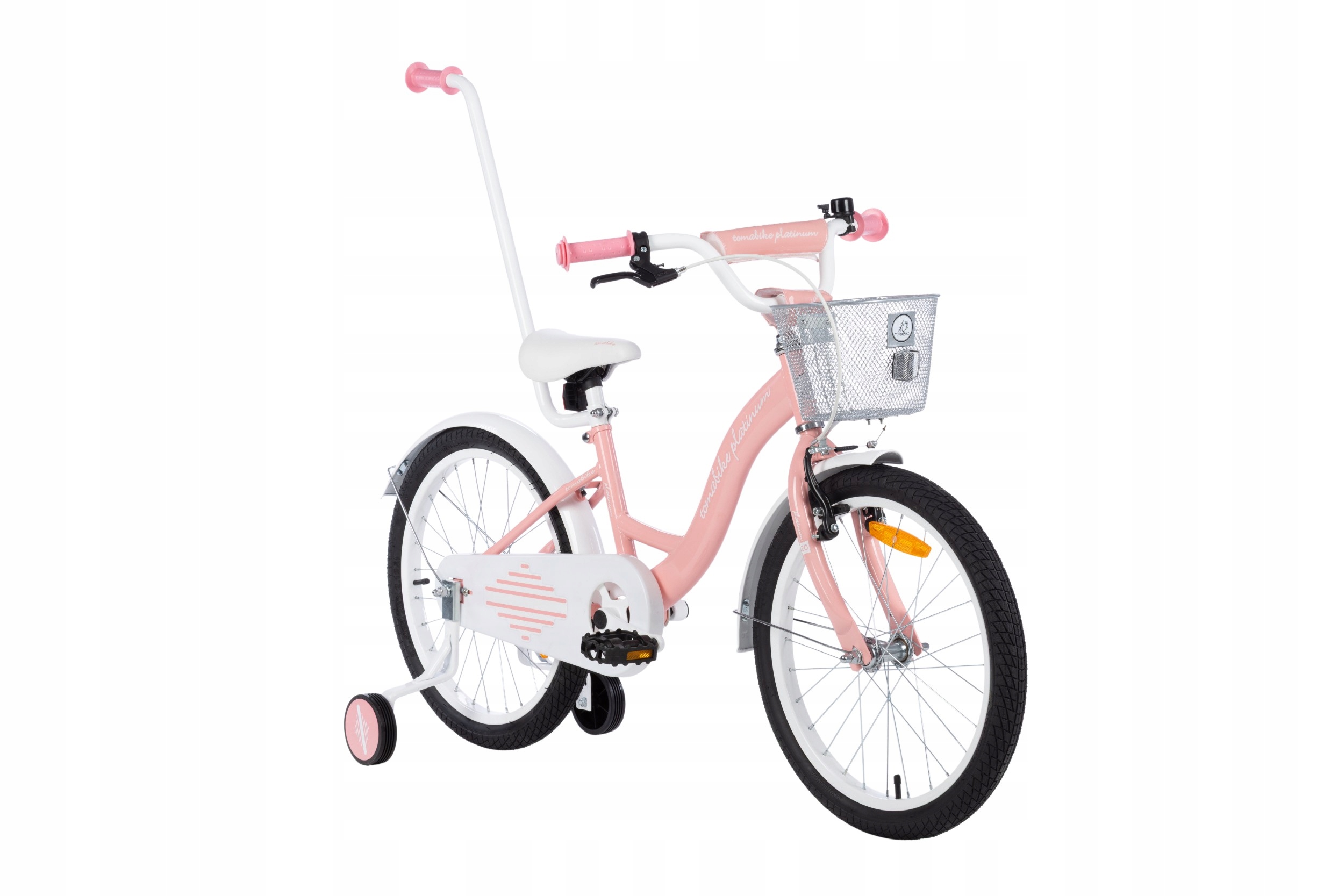 Rower Tomabike Platinum 20 cali prowadnik kosz dzwonek V-break 20" róż