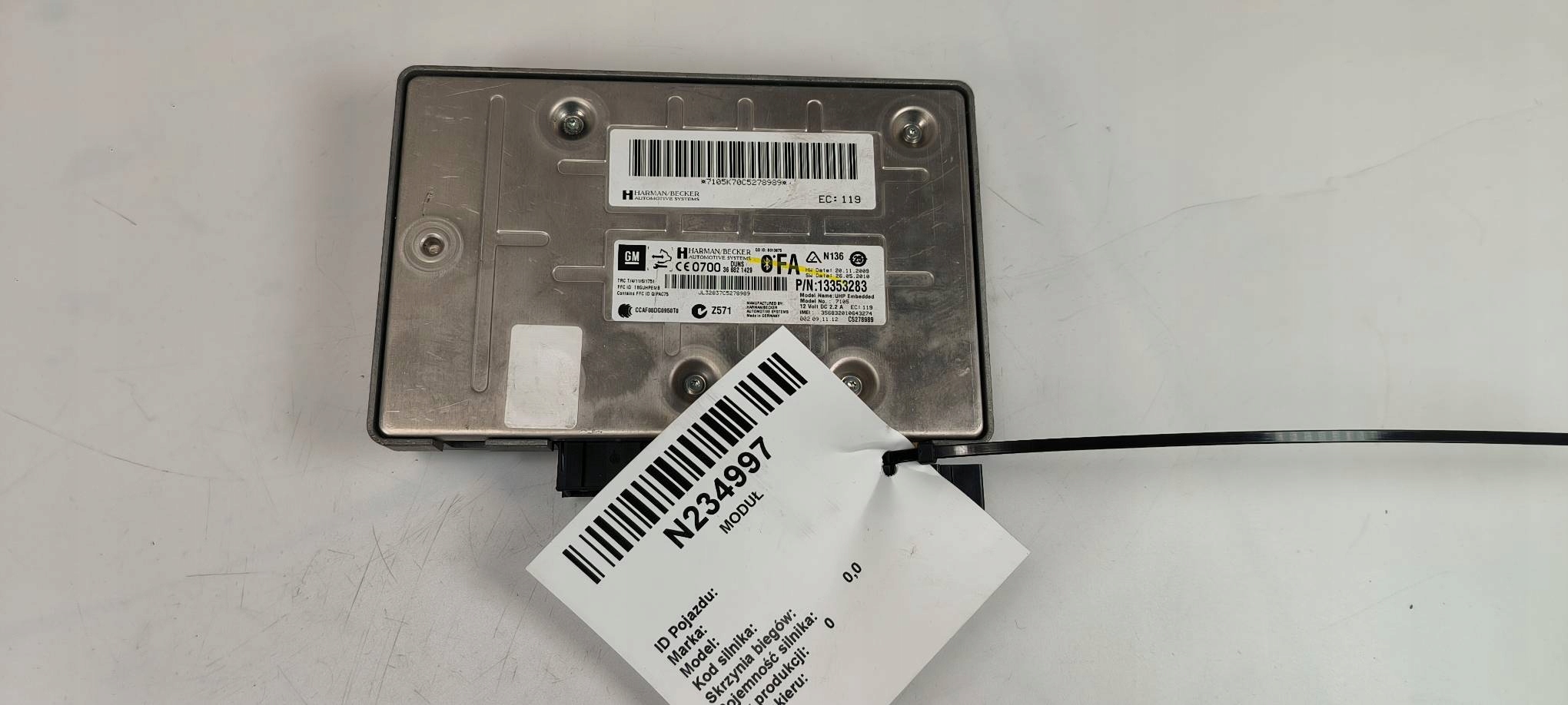 MODUŁ BLUETOOTH 13353283 OPEL ASTRA J