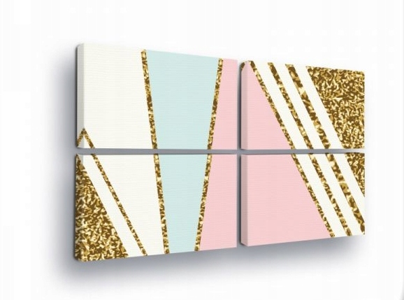 Obraz 120x80 Abstrakcia geometria pastely zlato lesk moderný štýl