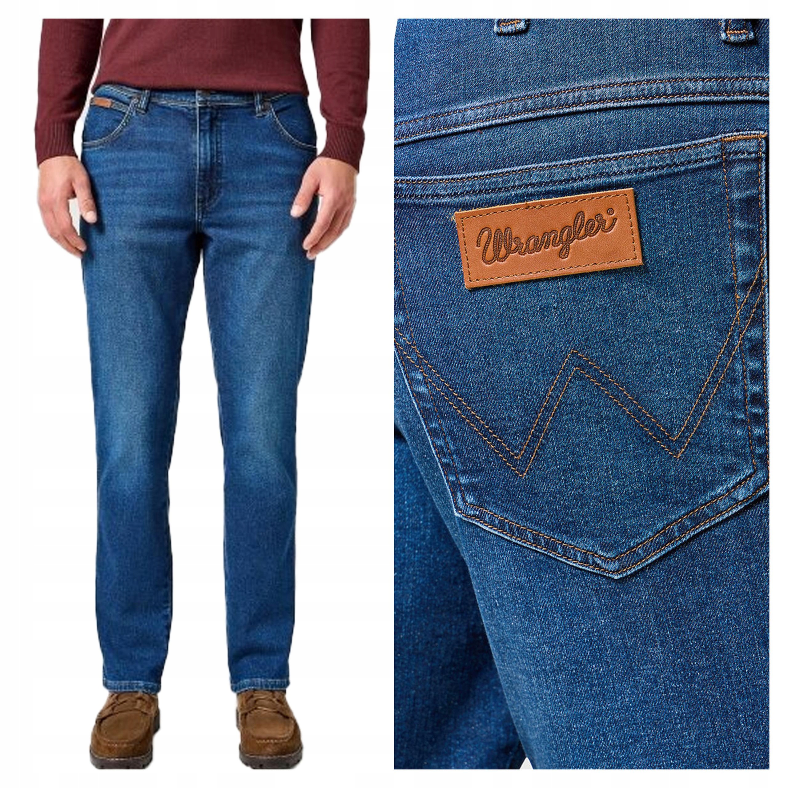 Wrangler Texas Slim Dark Trails W33 L34 Pánské džíny Jednoduché