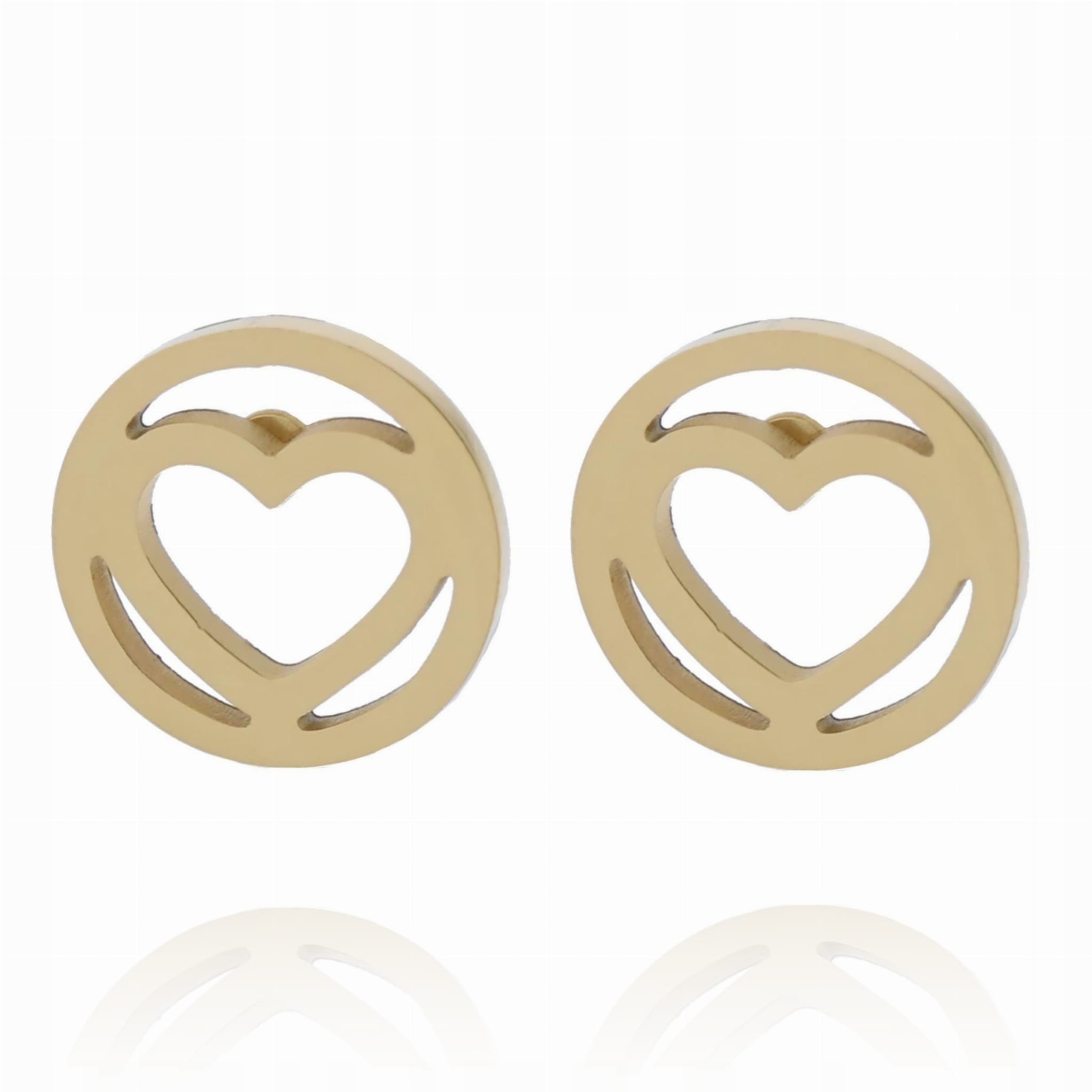 

Kolczyki stal szlachetna 316 serduszko kolor złoty