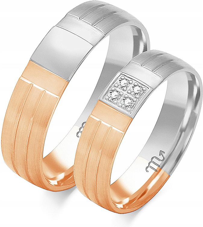 Růžový zlatý snubní prsten na svatební hostina 14k 585 vel. 23 24 25, módní svatební kolekce