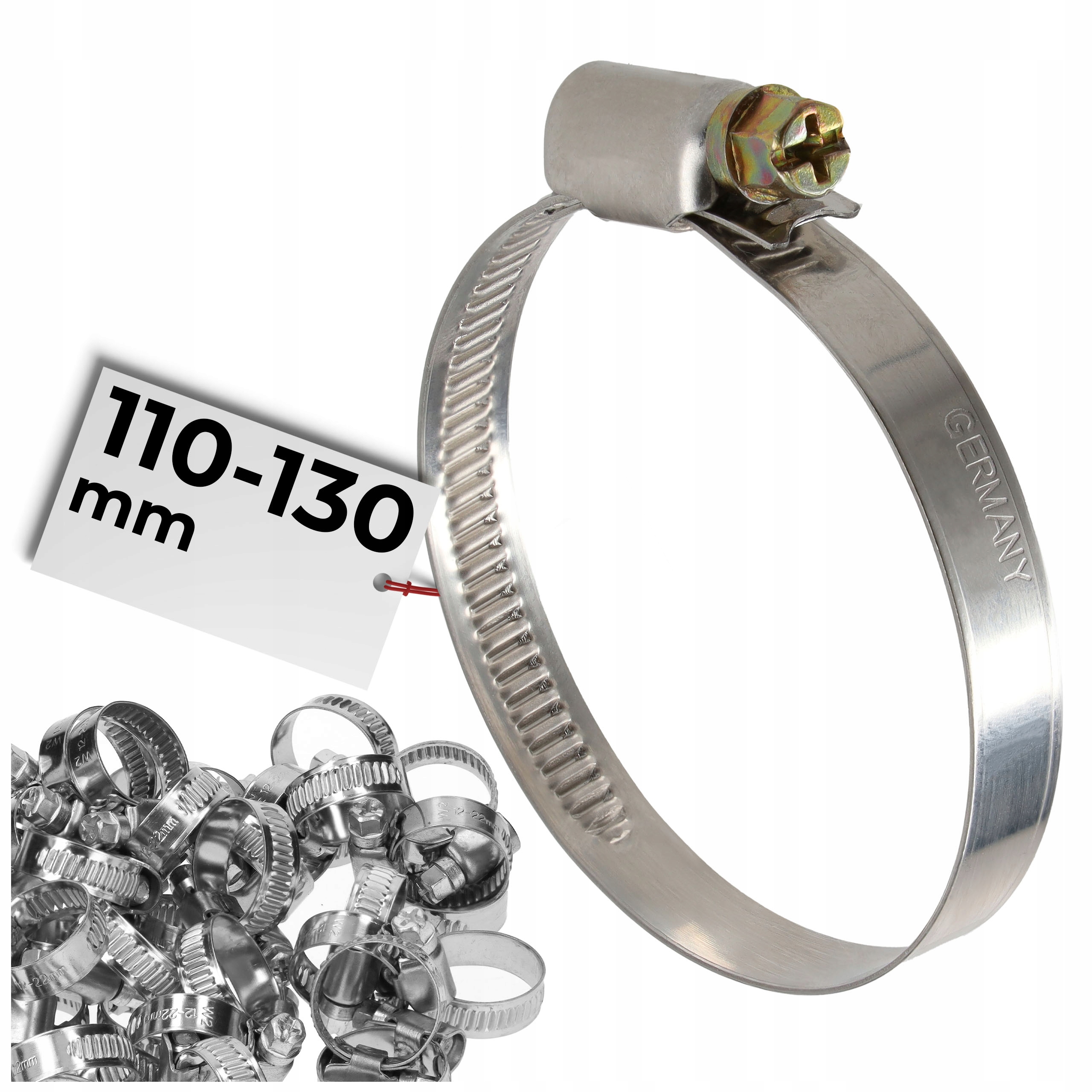 10x Opaska ślimakowa 110 Zaciskowa 110-130 mm