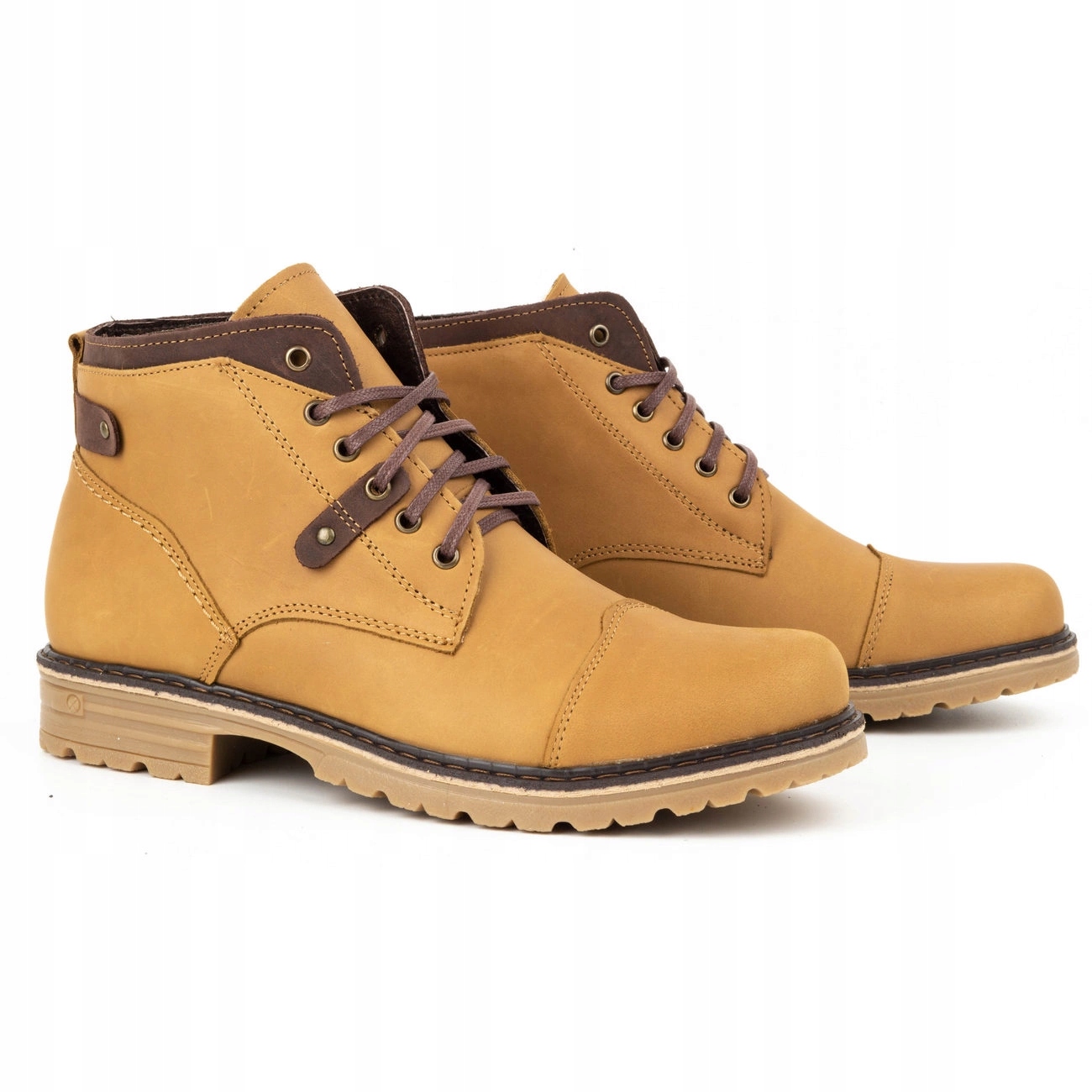 Buty męskie ze skóry naturalnej ocieplane zimowe POLSKIE C15s rude 41 Rozmiar 41