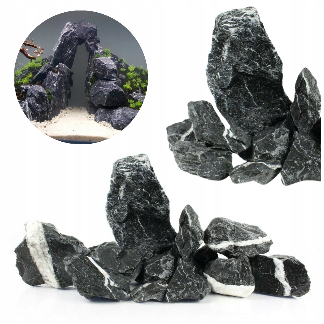 Levně 15 kg Dark Rock Sada kamenů Skála do akvária