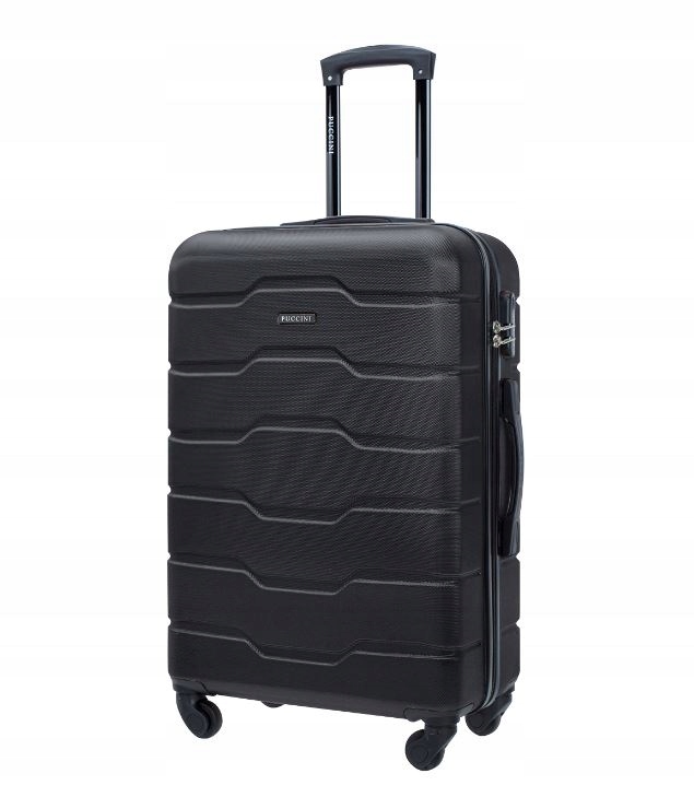 Walizka na kółkach Puccini Alicante ABS024B-1 Czarna Średnia 58L Na szyfr