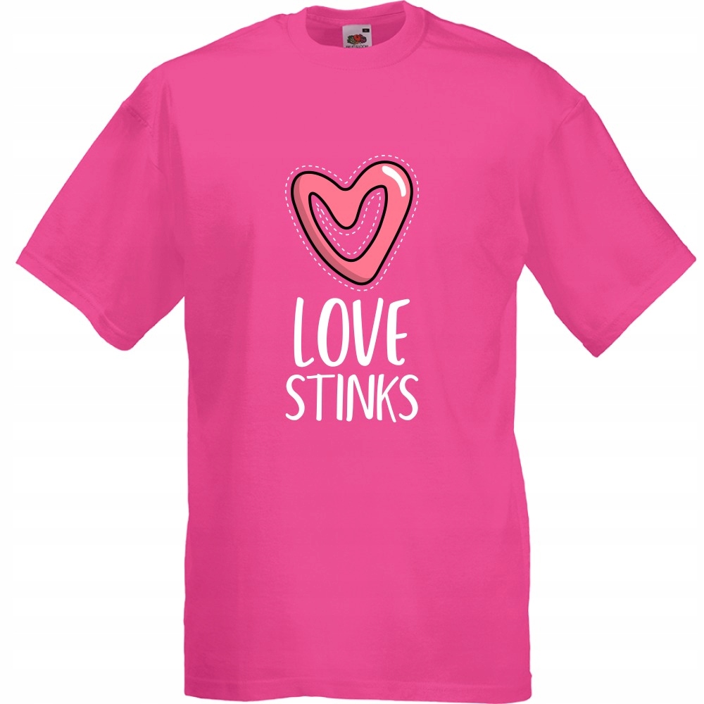 

Koszulka love stinks miłość śmierdzi L fuksja