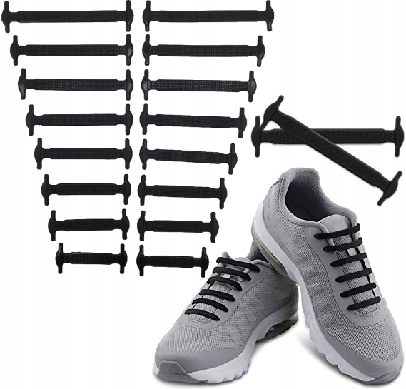 

Sznurowadła Bez Wiązania Elastyczne Czarne