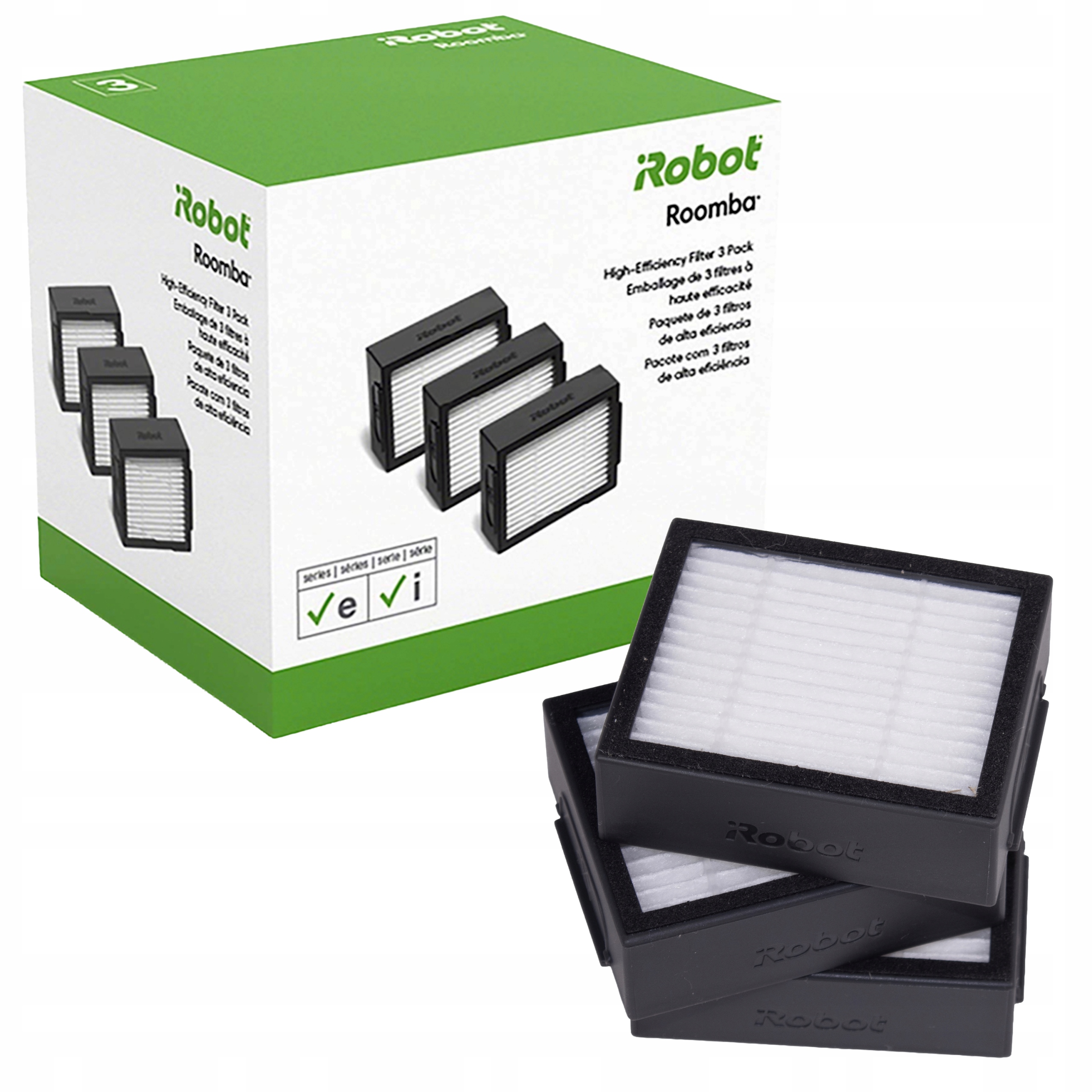 Oryginalne Filtry 3szt iRobot Roomba e/i/j, Combo i/j5 (bez Combo j7/j9/10)