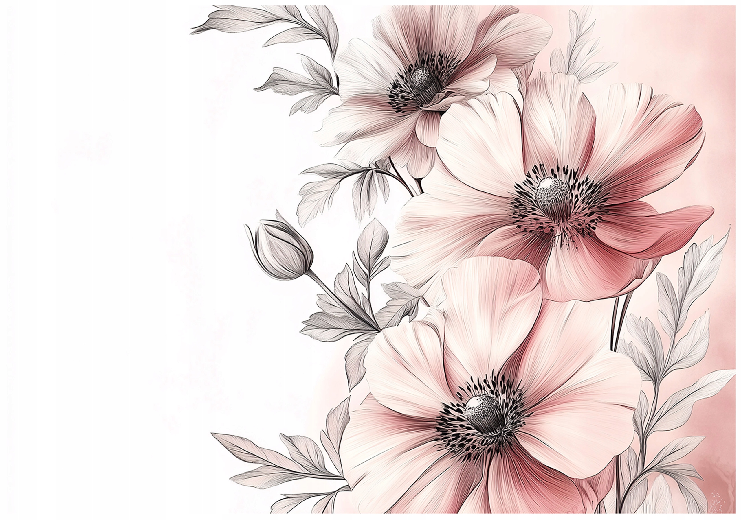 Fototapeta Akvarijní máky Jemná botanická elegance 150x105 lepidlo