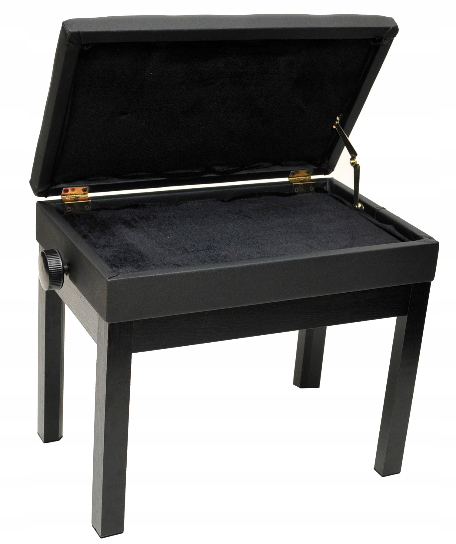 PB-300 Czarna ława do pianina Regulowana wysokość, schowek Prima+Egg shaker Rodzaj ława