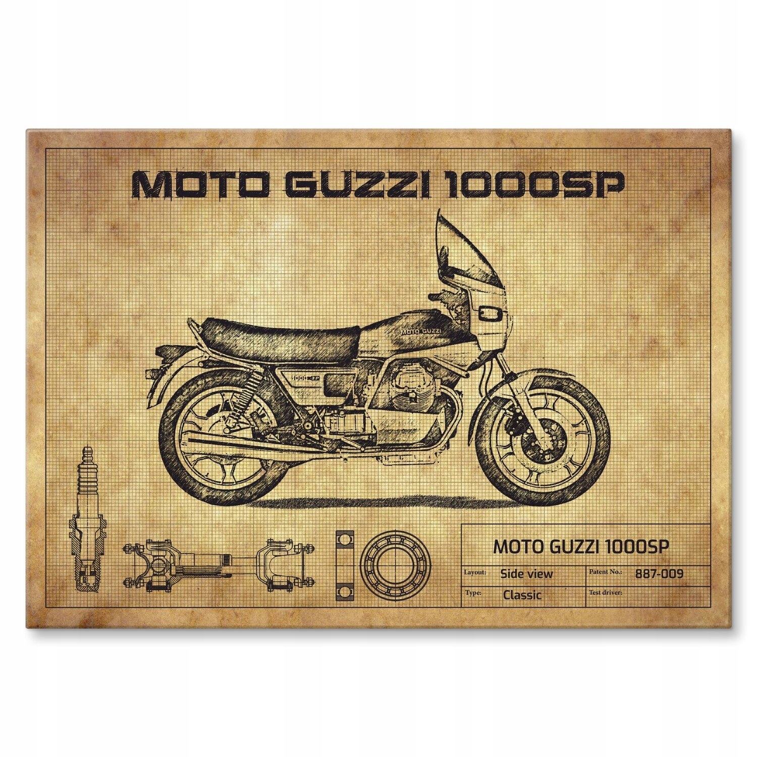 Kovový plakát Moto Guzzi 1000SP Šidítko Plech 42 x 59,4 cm Dárek