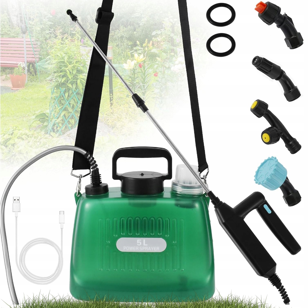 8L Elektrický Batohový Postřikovač Akumulátor 4 Trysky Přenosný Usb