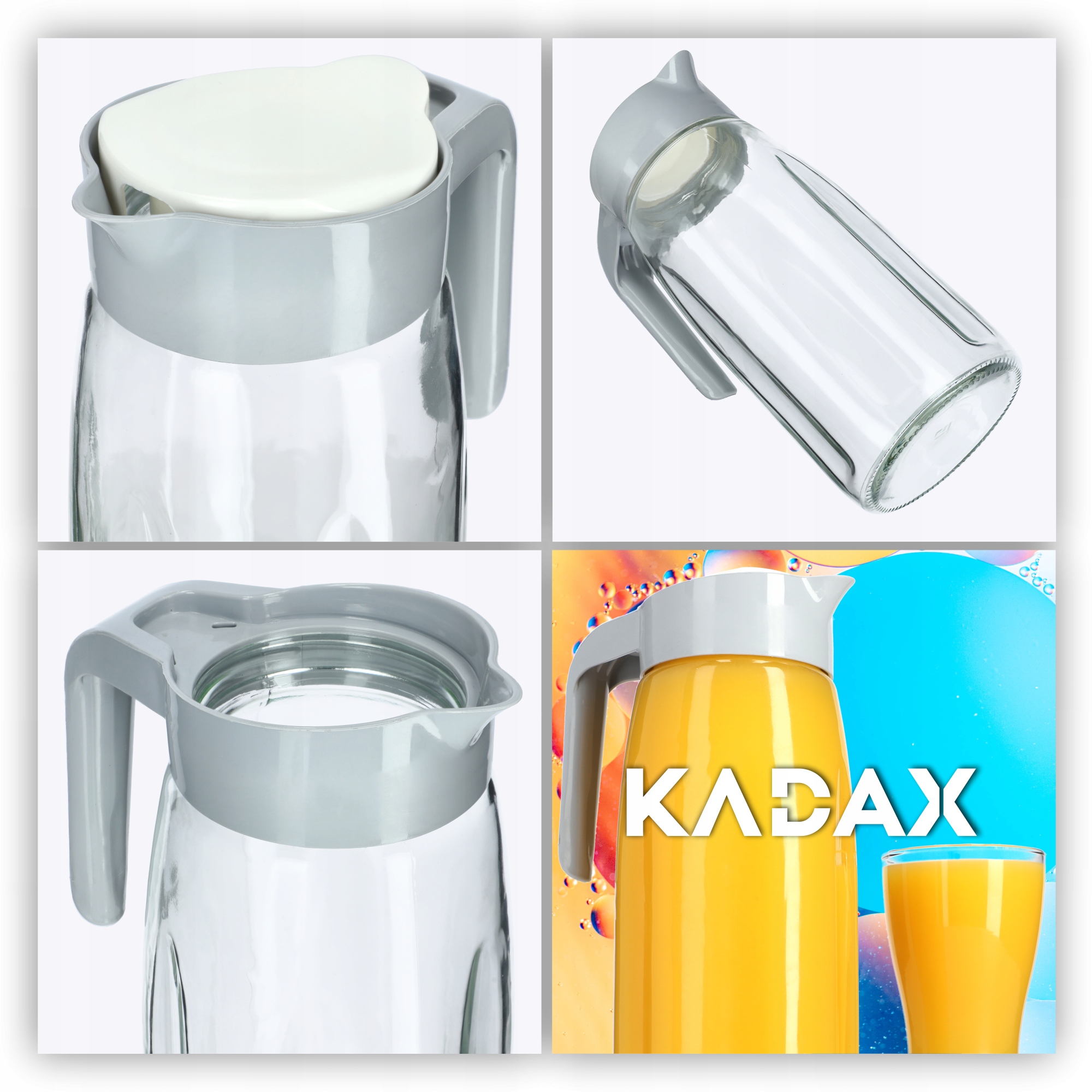 SZKLANY DZBANEK Z POKRYWKĄ NA WODĘ SOK NAPÓJ 1,45L Pojemność 1.45 l