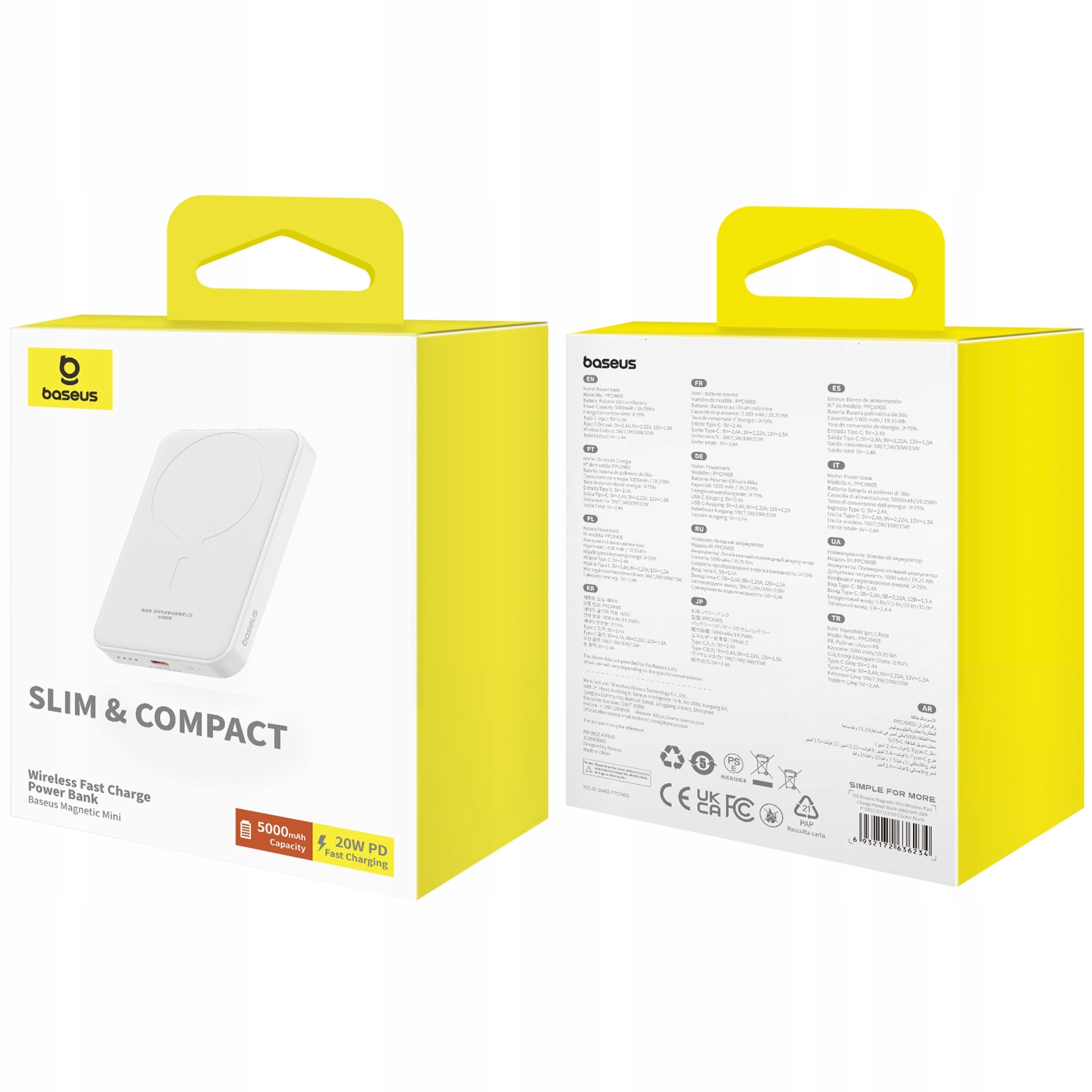 BASEUS SZYBKI POWER BANK 5000MAH USB-C PD 20W MAGSAFE ŁADOWANIE INDUKCYJNE Marka Baseus