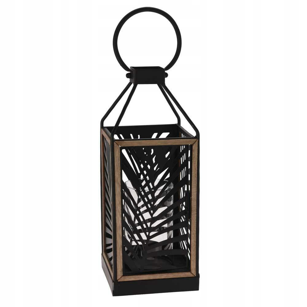 METALOWY LAMPION LATARENKA NA ŚWIECE AŻUROWY 38 CM