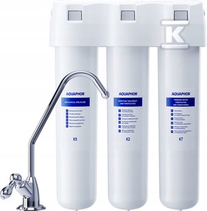 Kuchynský filter Aquaphor Kryštál A pod umývadlo, kohútik, 3 náplne K5 K2 K7