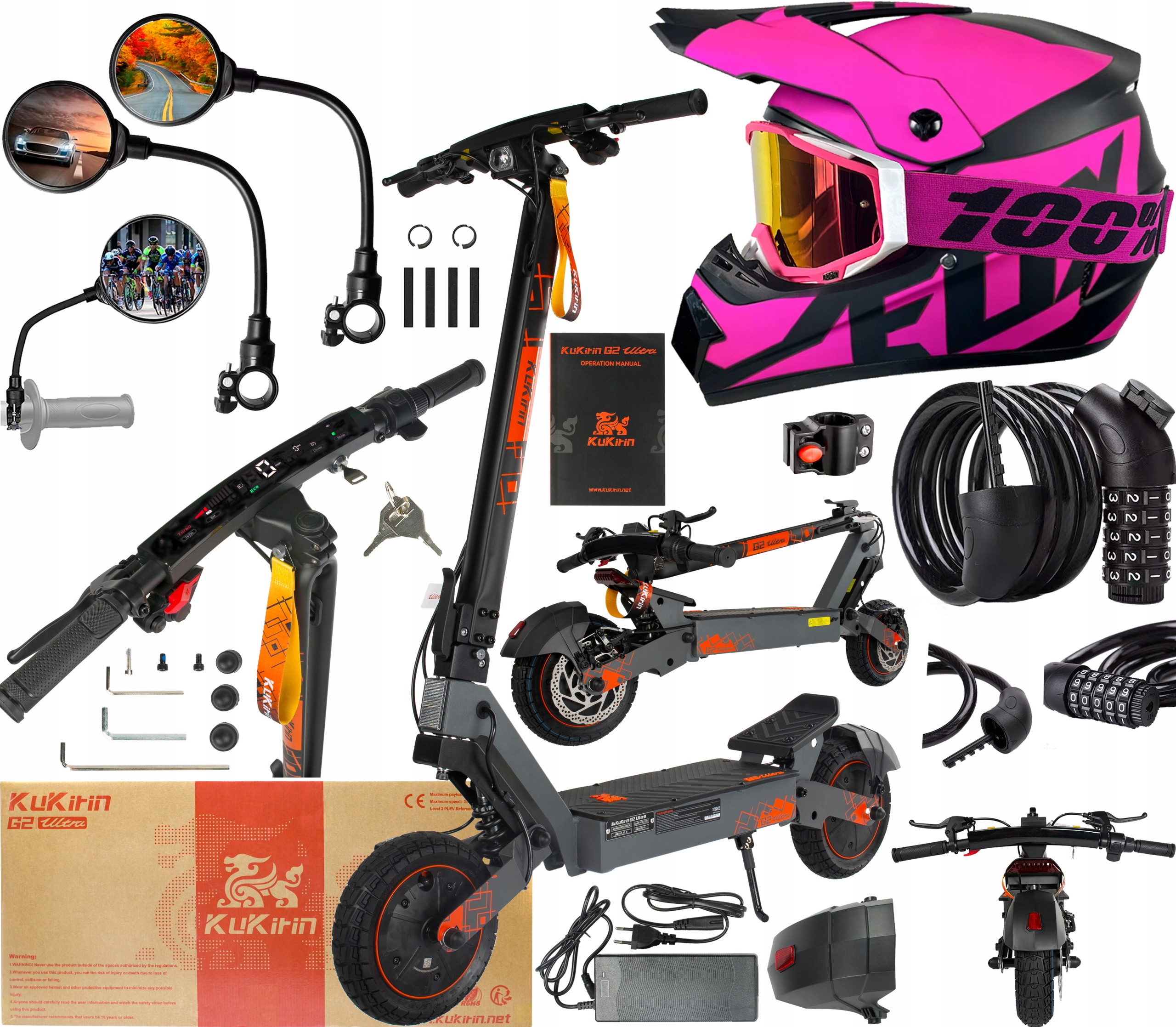 KuKirin G2 Ultra Elektrická vozidla 1600W 48V 18Ah 50km/h 55KM +Dárek