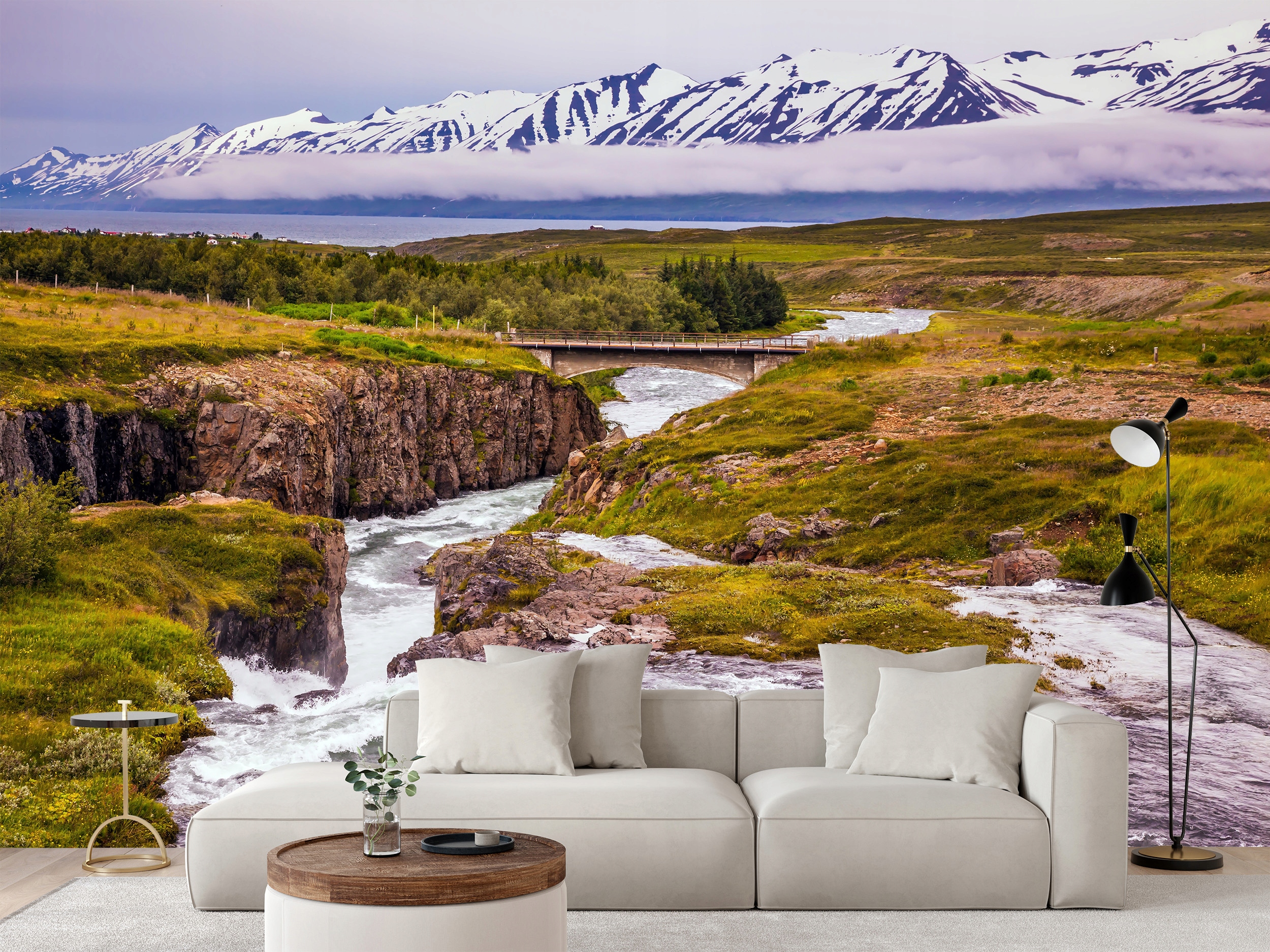 Fototapeta Krajina Hory Potok Řeka Tundra Příroda 450 x 300 cm