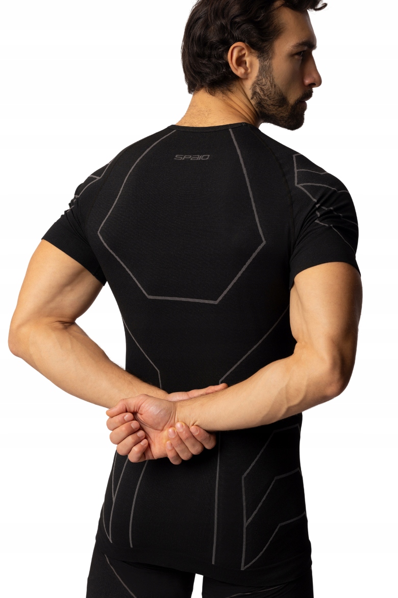 Koszulka termoaktywna krótki rękaw SPAIO Rapid motocykl czarna szara XL Producent inny