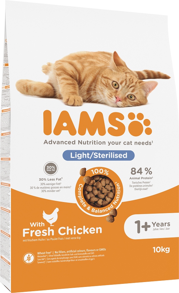 Iams for Vitality se sníženým obsahem tuku pro dospělé kočky 10 kg