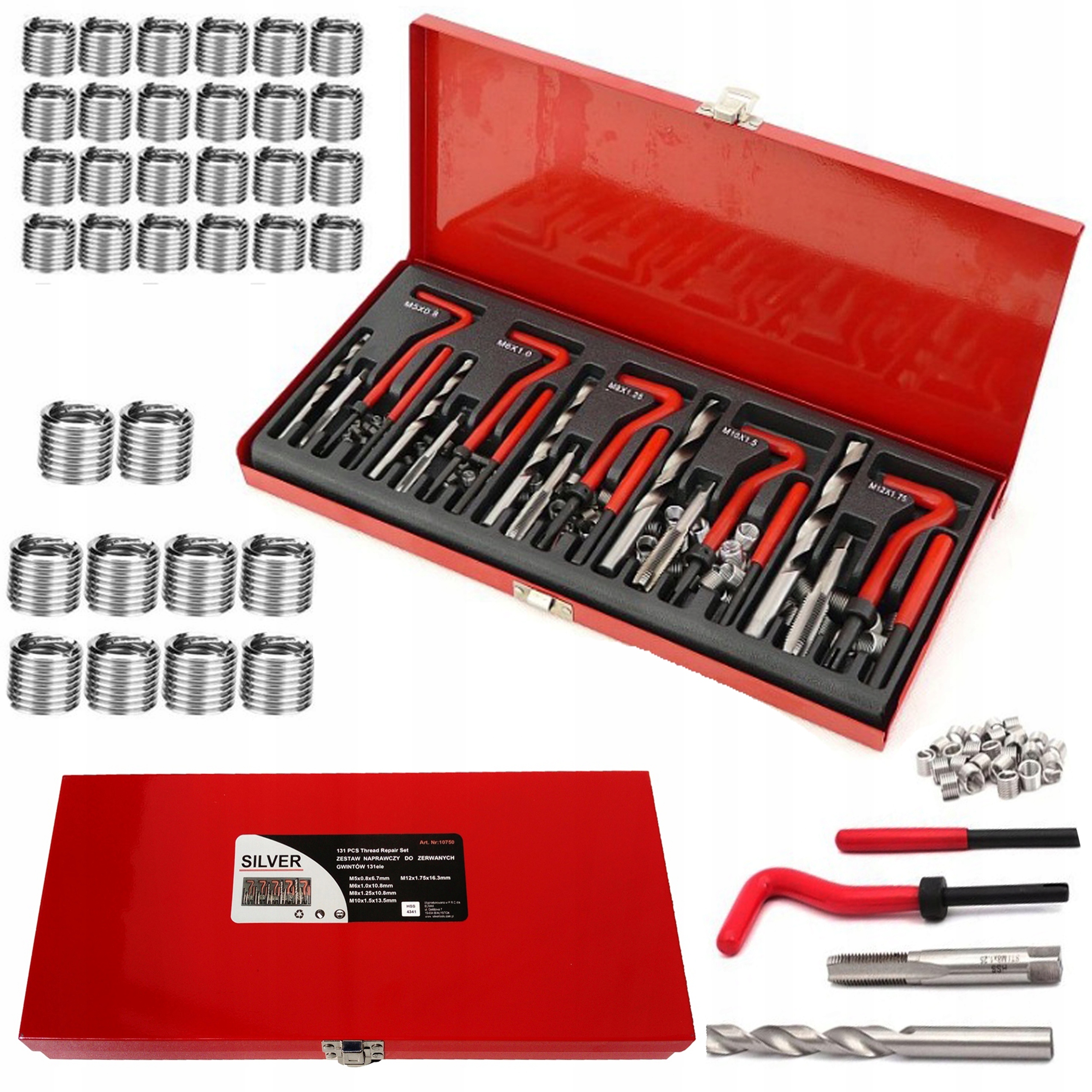 Zestaw Do Naprawy Regeneracji Zerwanych Uszkodzonych Gwintów M5 M12 131EL