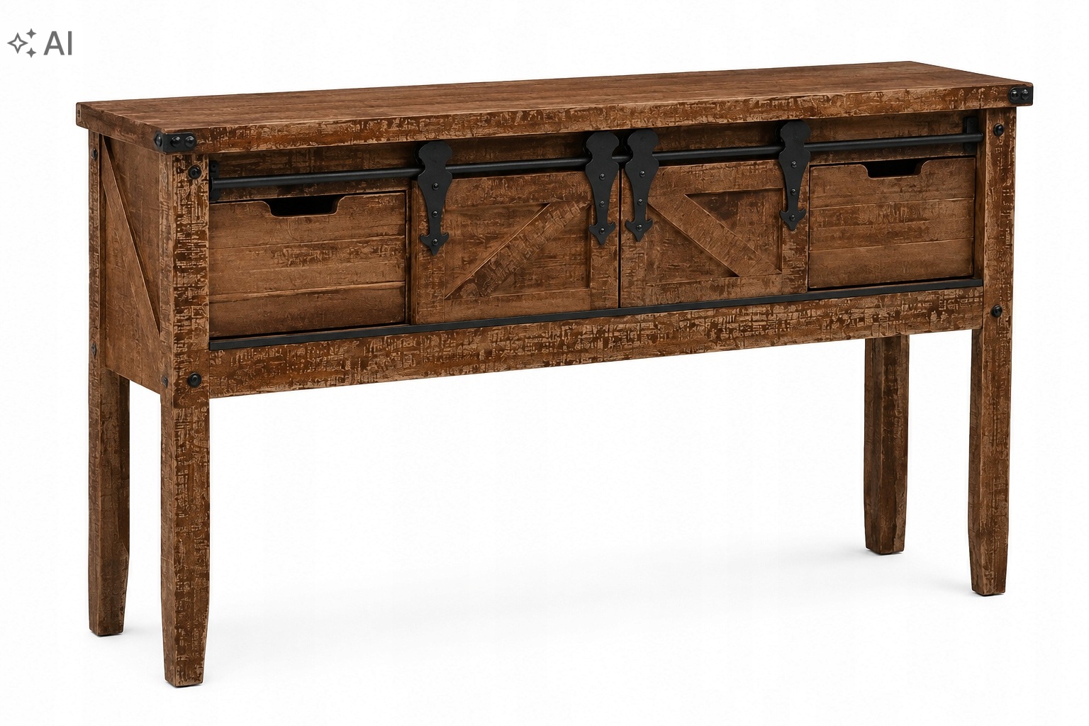 Konsola Drewniana Stolik Do Przedpokoju 131×35,5×75 CM