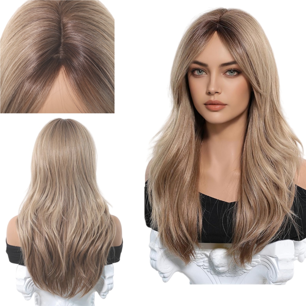 Dámská paruka Paruky Dámské Smíšené Blond Dlouhé Vlasy Hřívou 22 palců