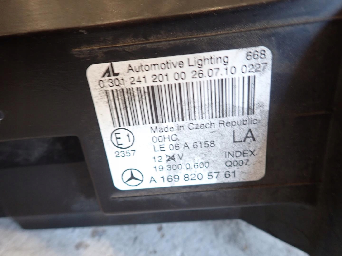 light front front left MERCEDES A-KLASA W169 LIFT 2008- A1698205761