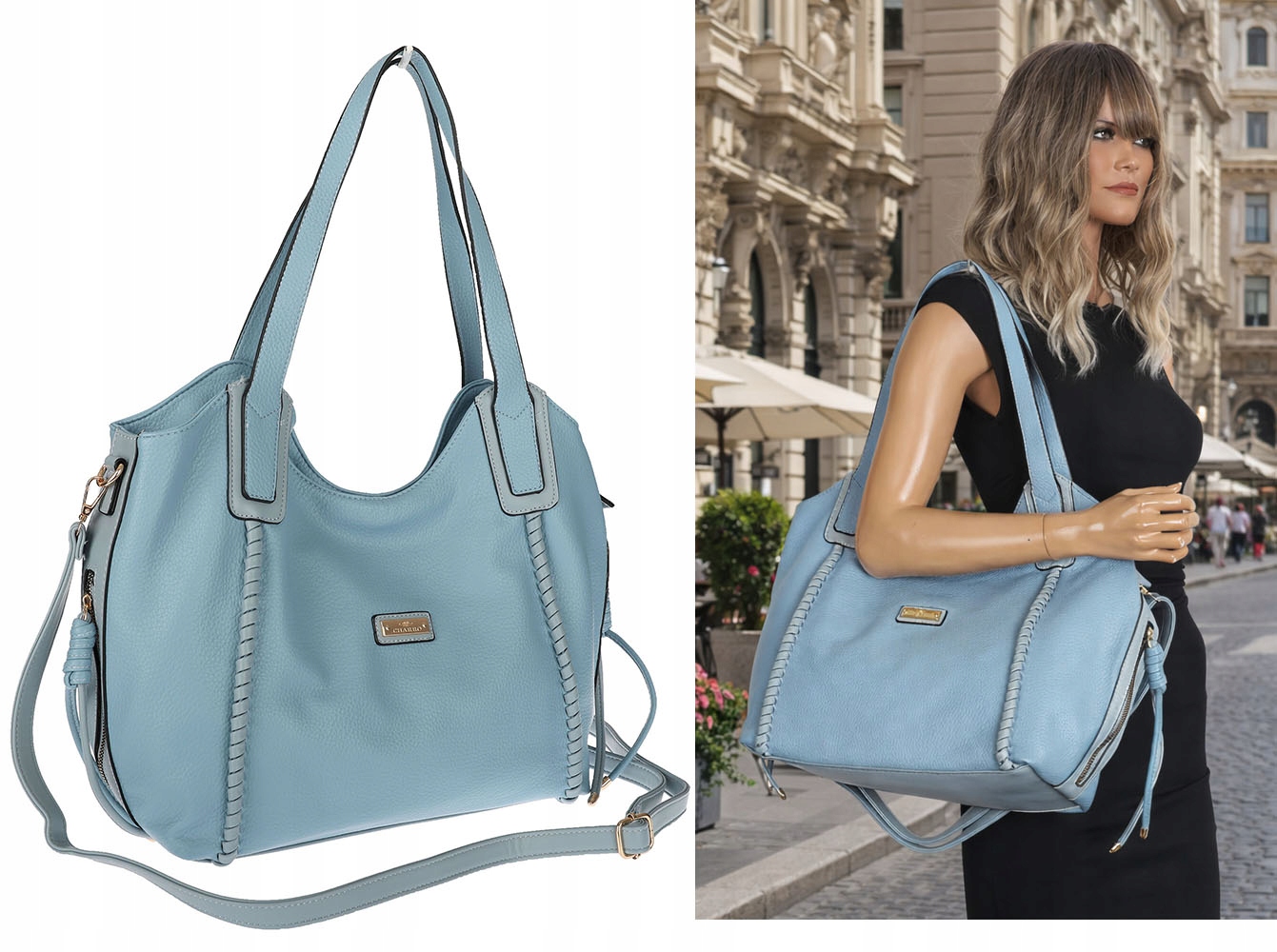 Dámská taška Shopper Taška přes rameno velká, prostorná CH2166 Modrá