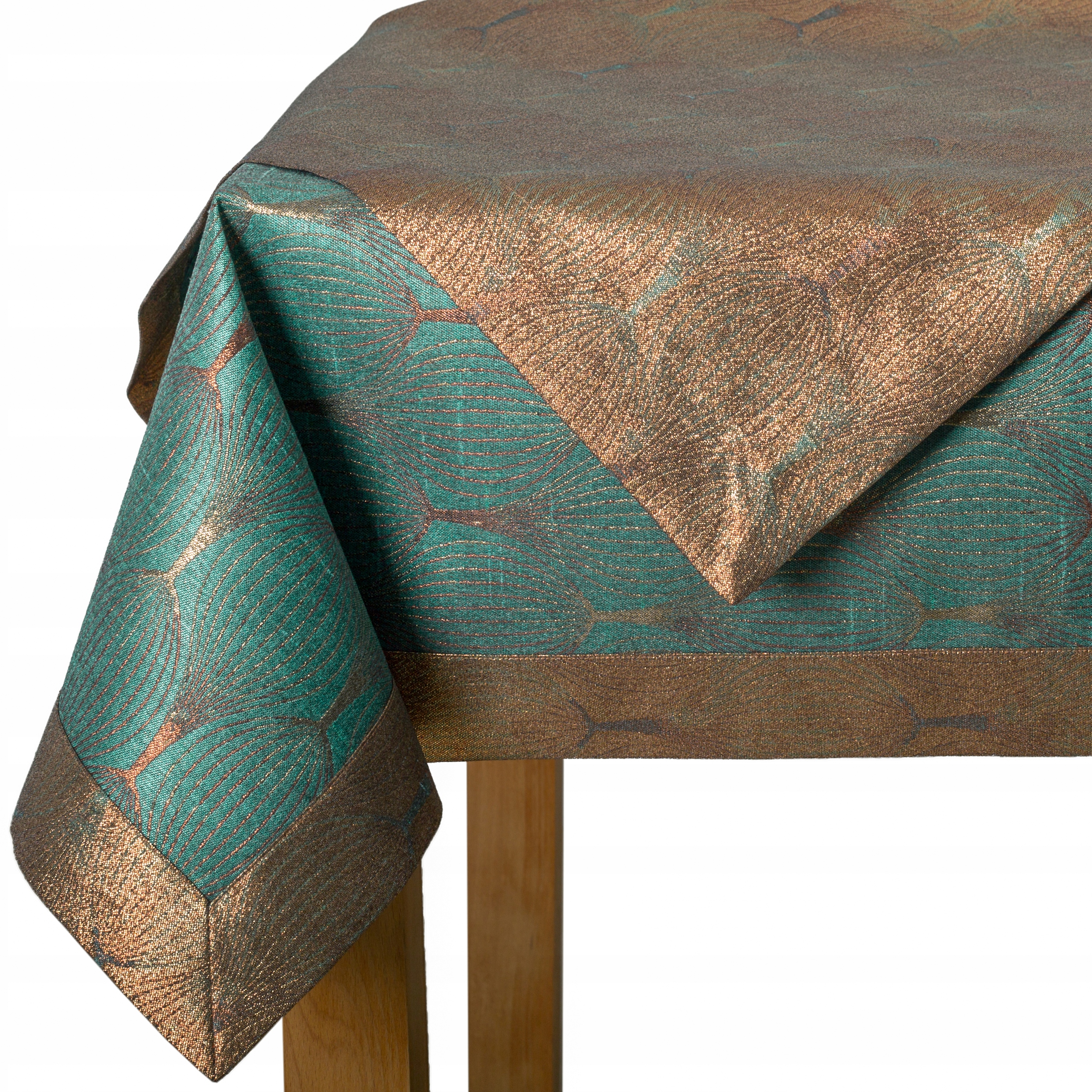 Ubrus odolný proti skvrnám Elegantní šitý s manžetou 5 cm Royal Verde 110 x 120 cm