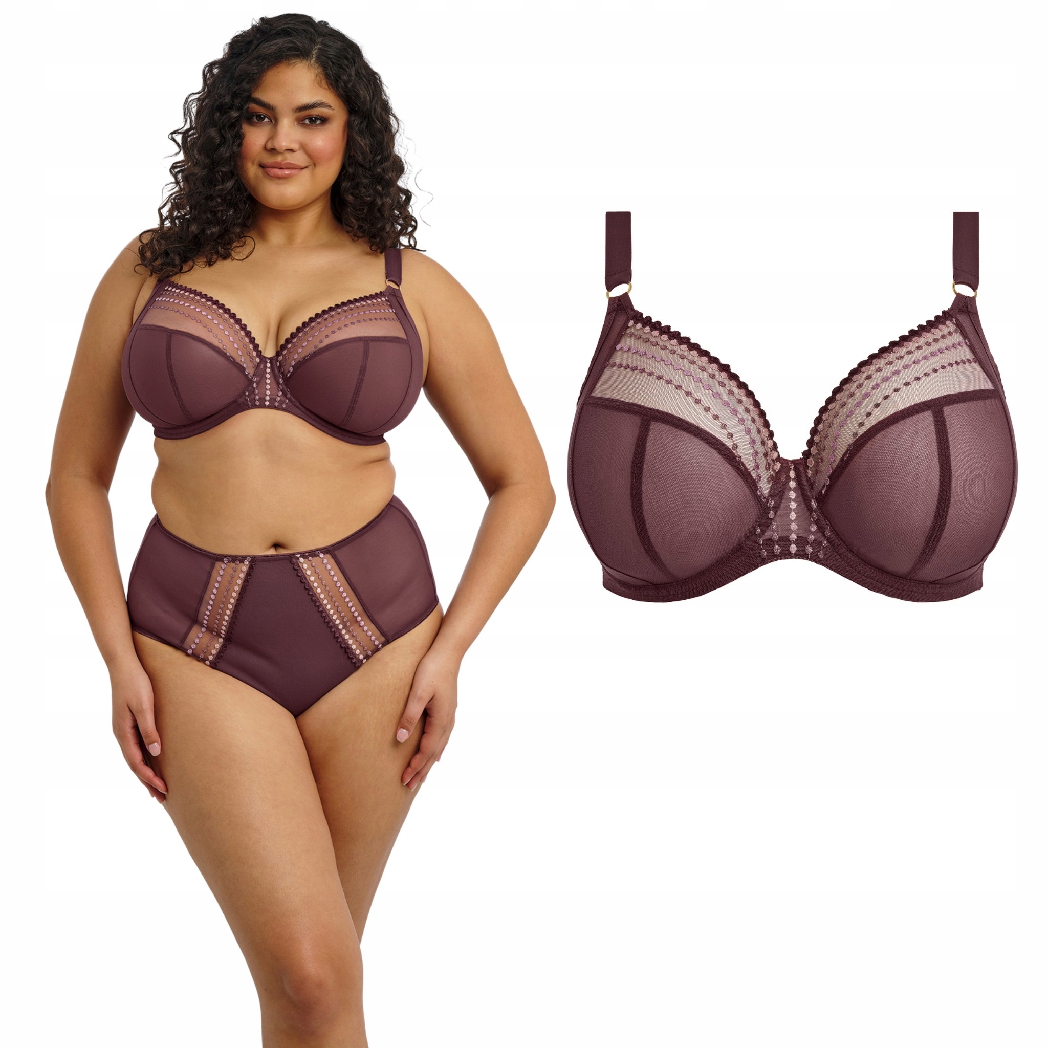Elomi Matilda Plunge Bra Sugarplum podprsenka 90J 40GG