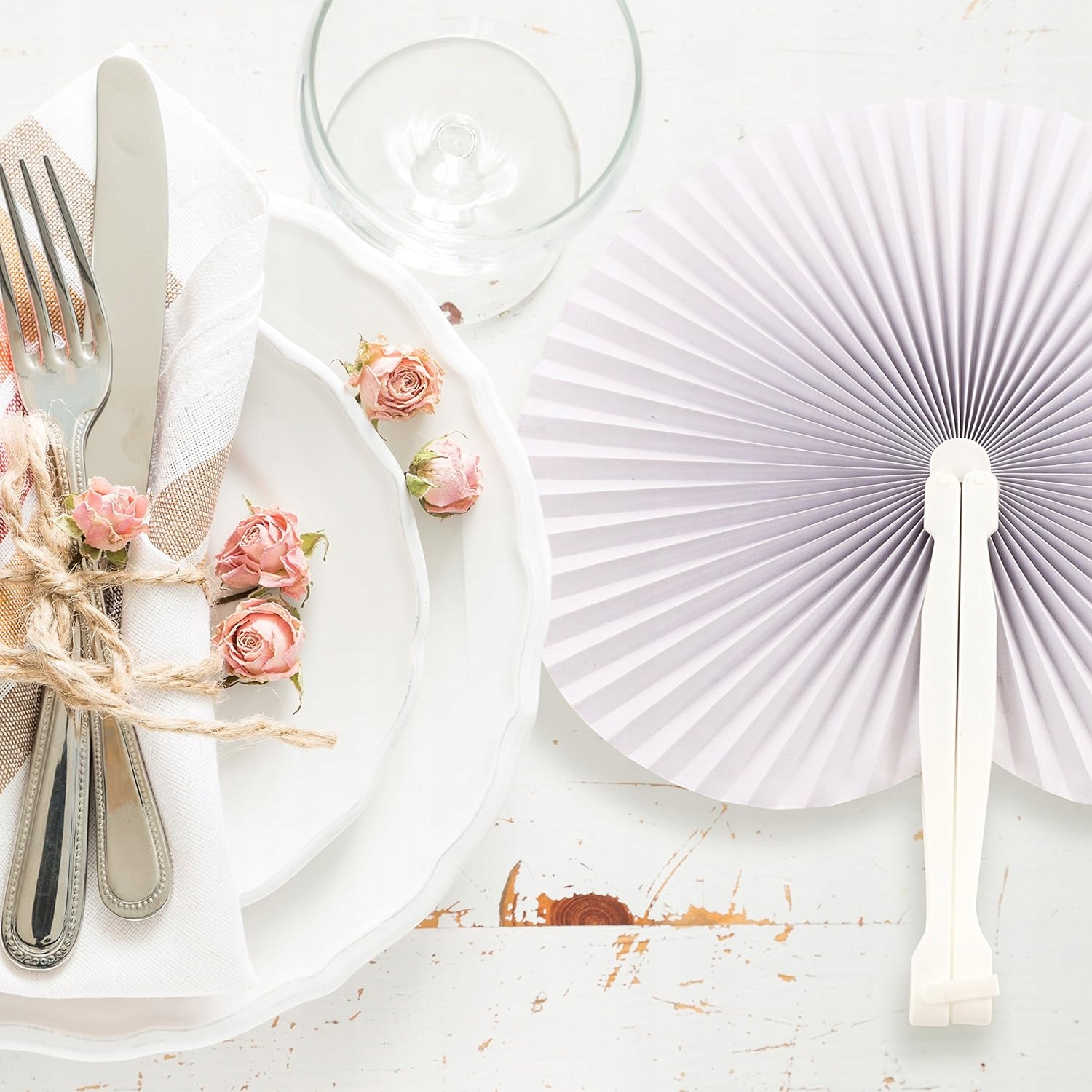 1x Biały wachlarz składany ozdobny idealny na lato dekoracja wesele ślub EAN (GTIN) 5906809960109